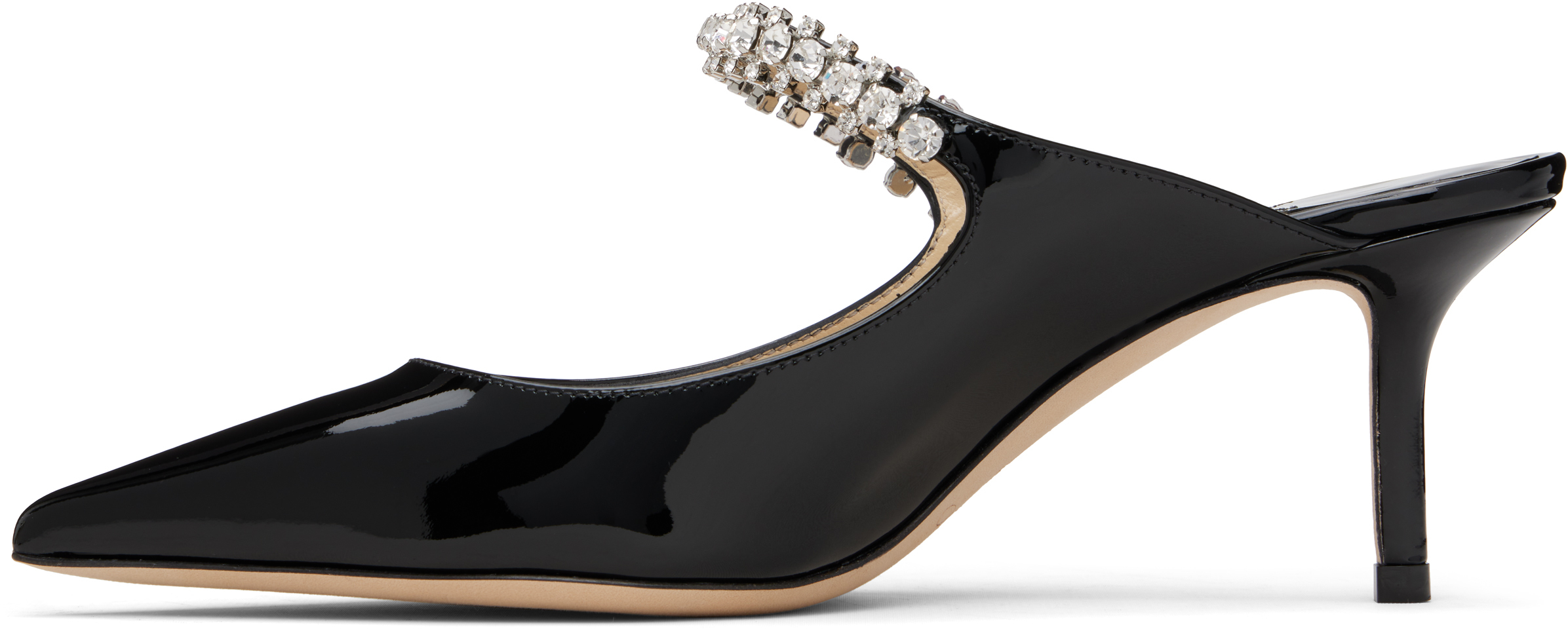 Jimmy Choo Patent Leater Bing 65 Mules In Black