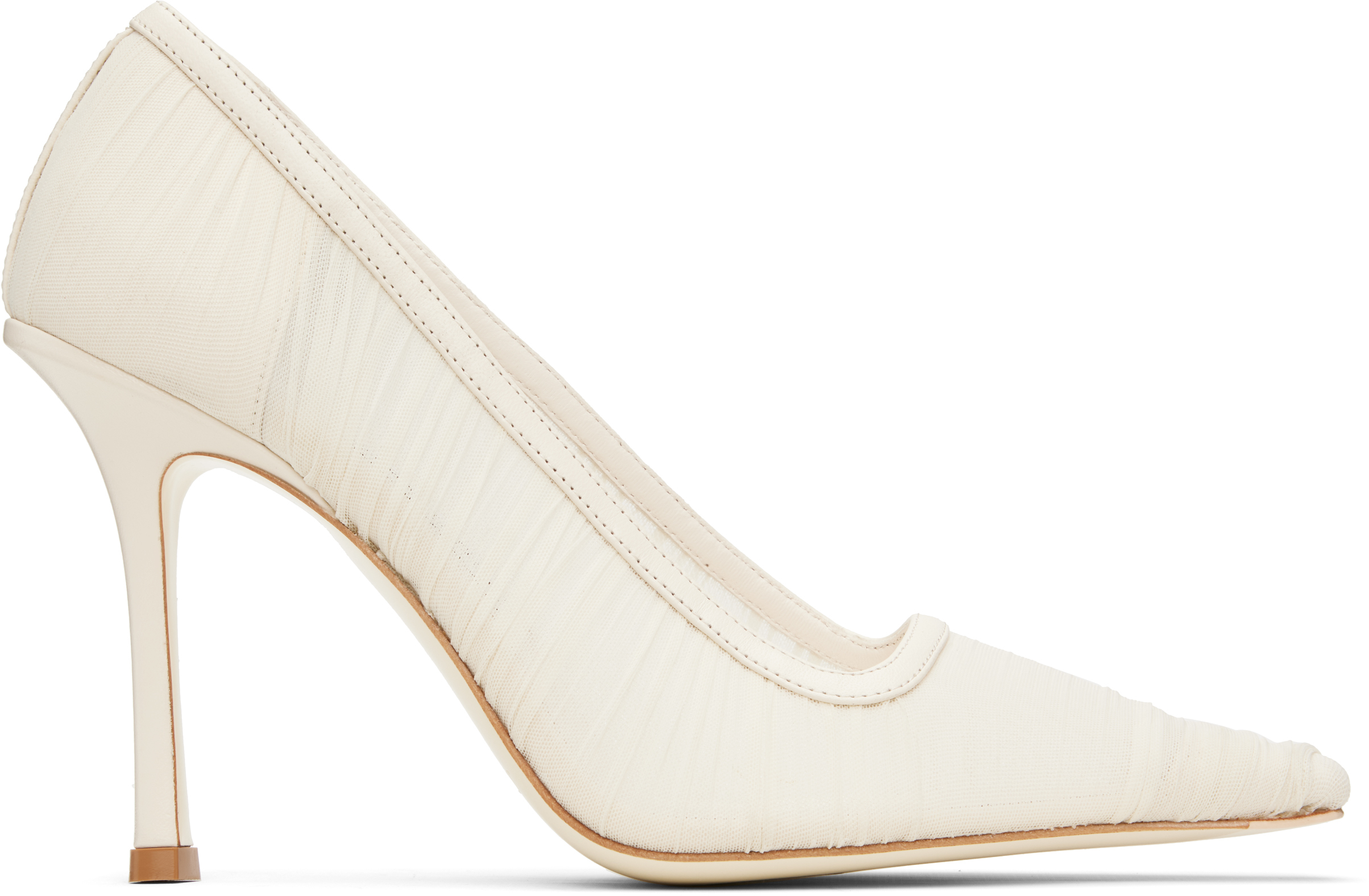 Jimmy Choo Stiletto Heel Pumps Square Toe In Ivory/ivory