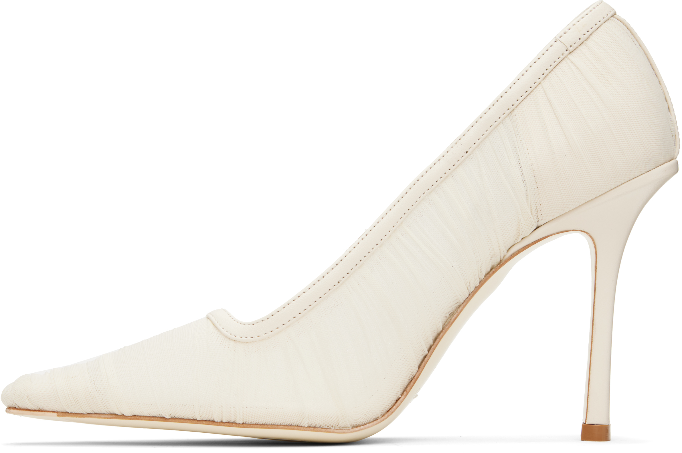 Jimmy Choo Stiletto Heel Pumps Square Toe In Ivory/ivory