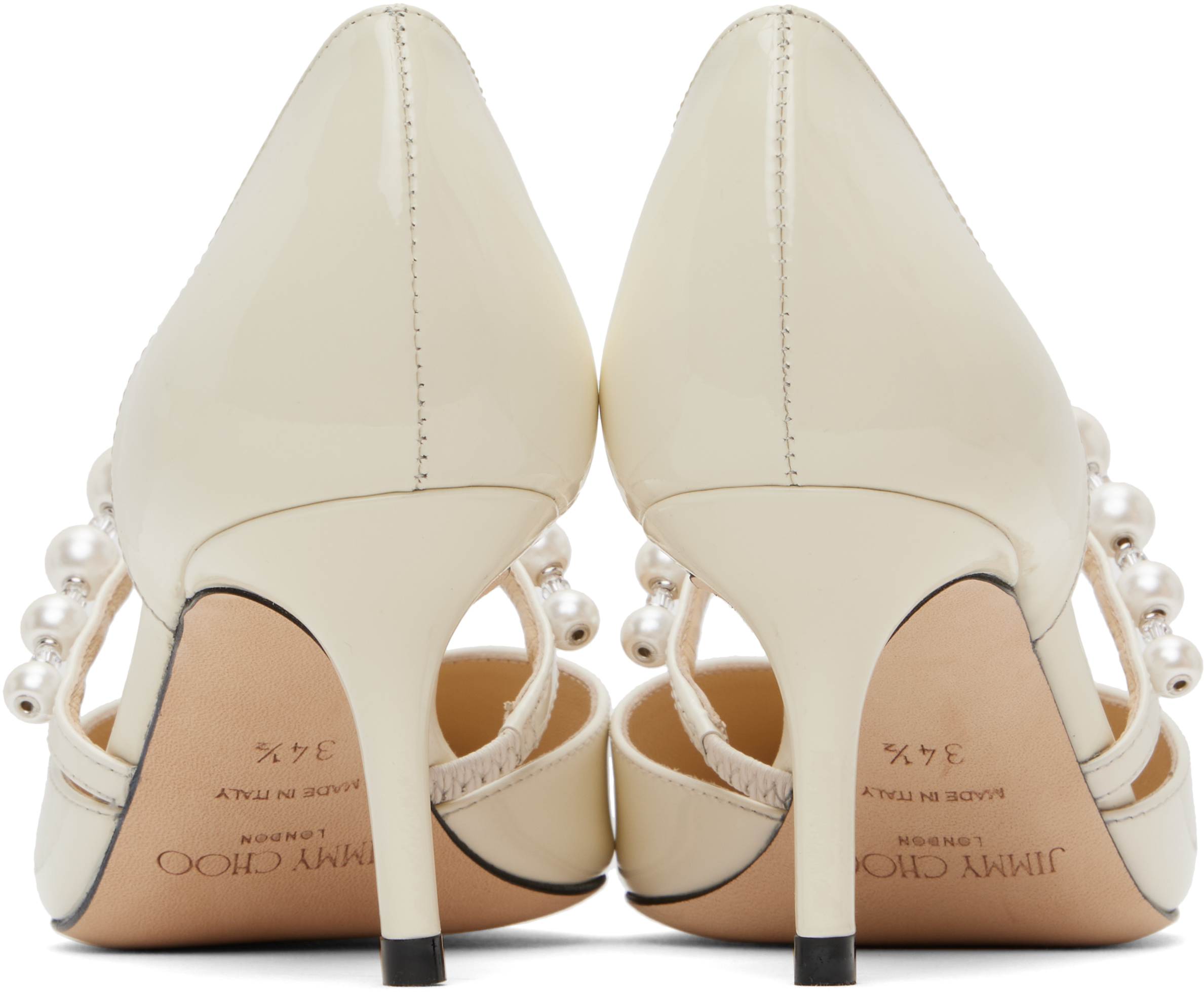 Shop Jimmy Choo Off-white Aurelie 65 Heels In Latte/white