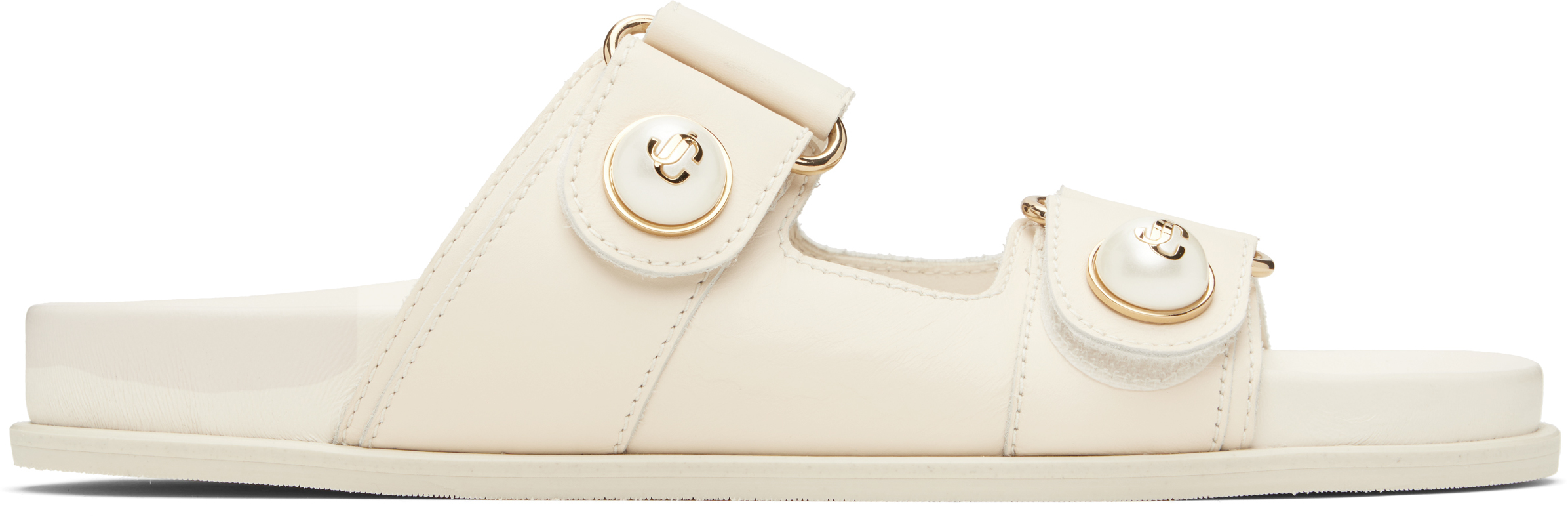 Off-White & Gold Fayence Sandals