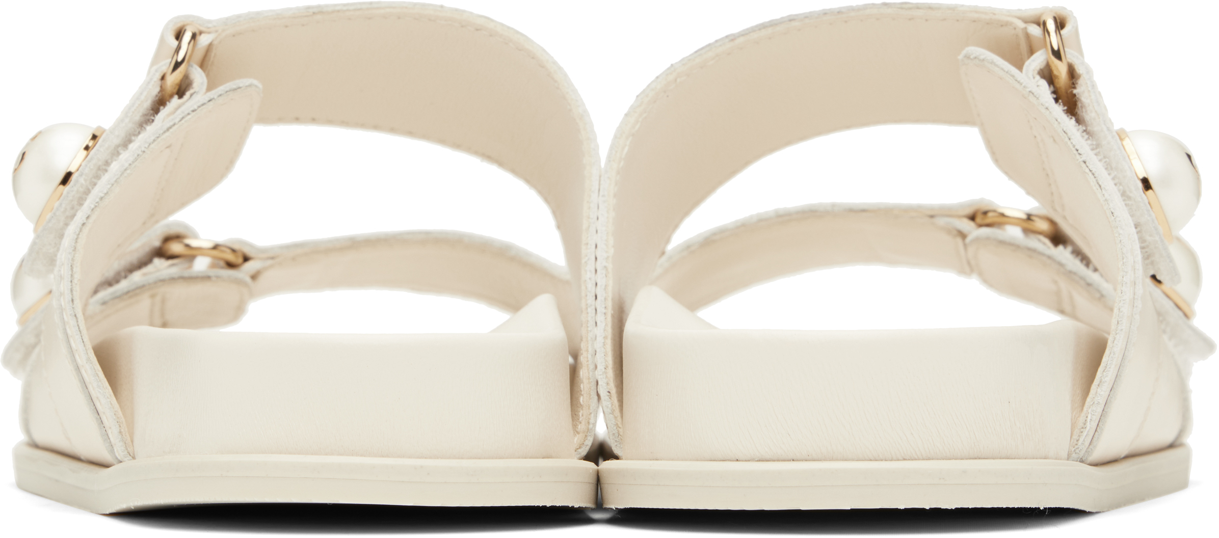 Jimmy Choo Off-white Fayence Sandals In Latte