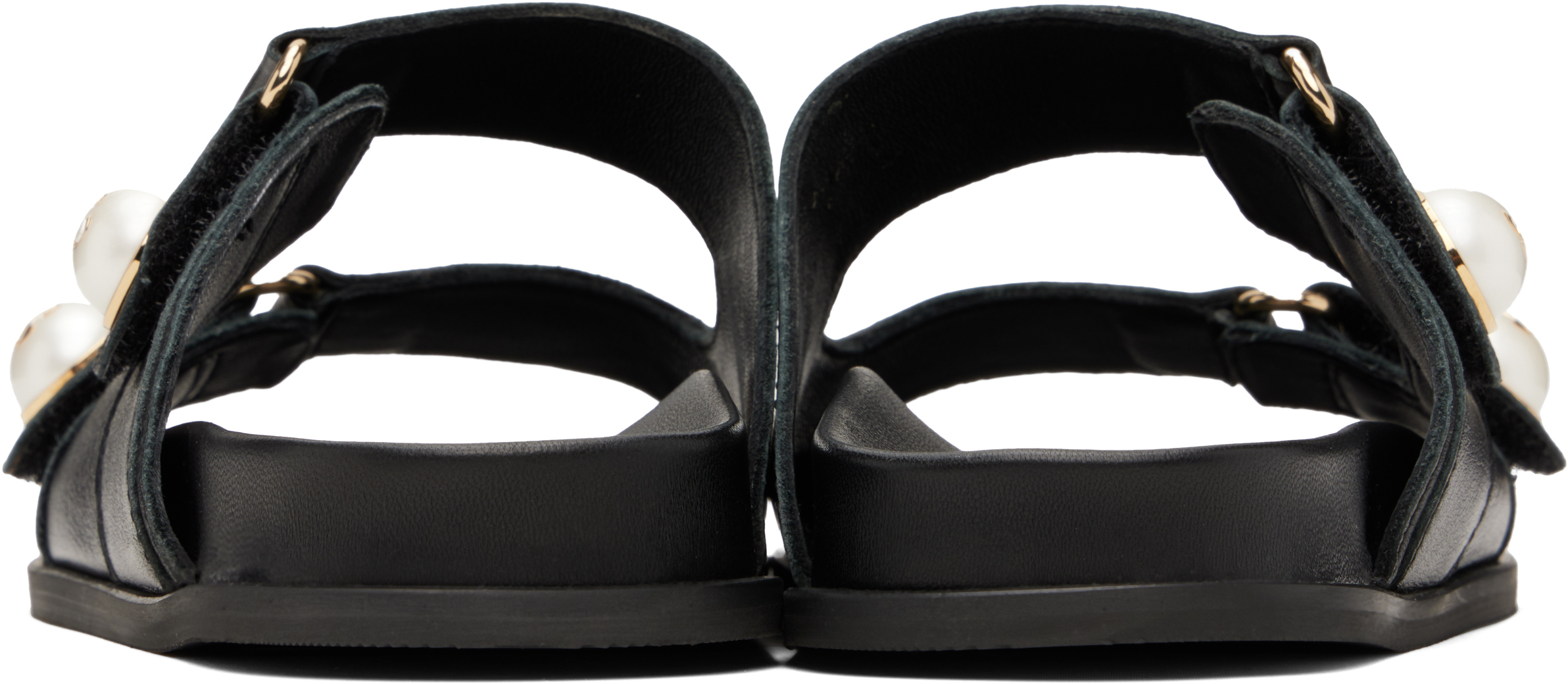 Jimmy Choo Fayence Pearl-embellished Sandals In Black