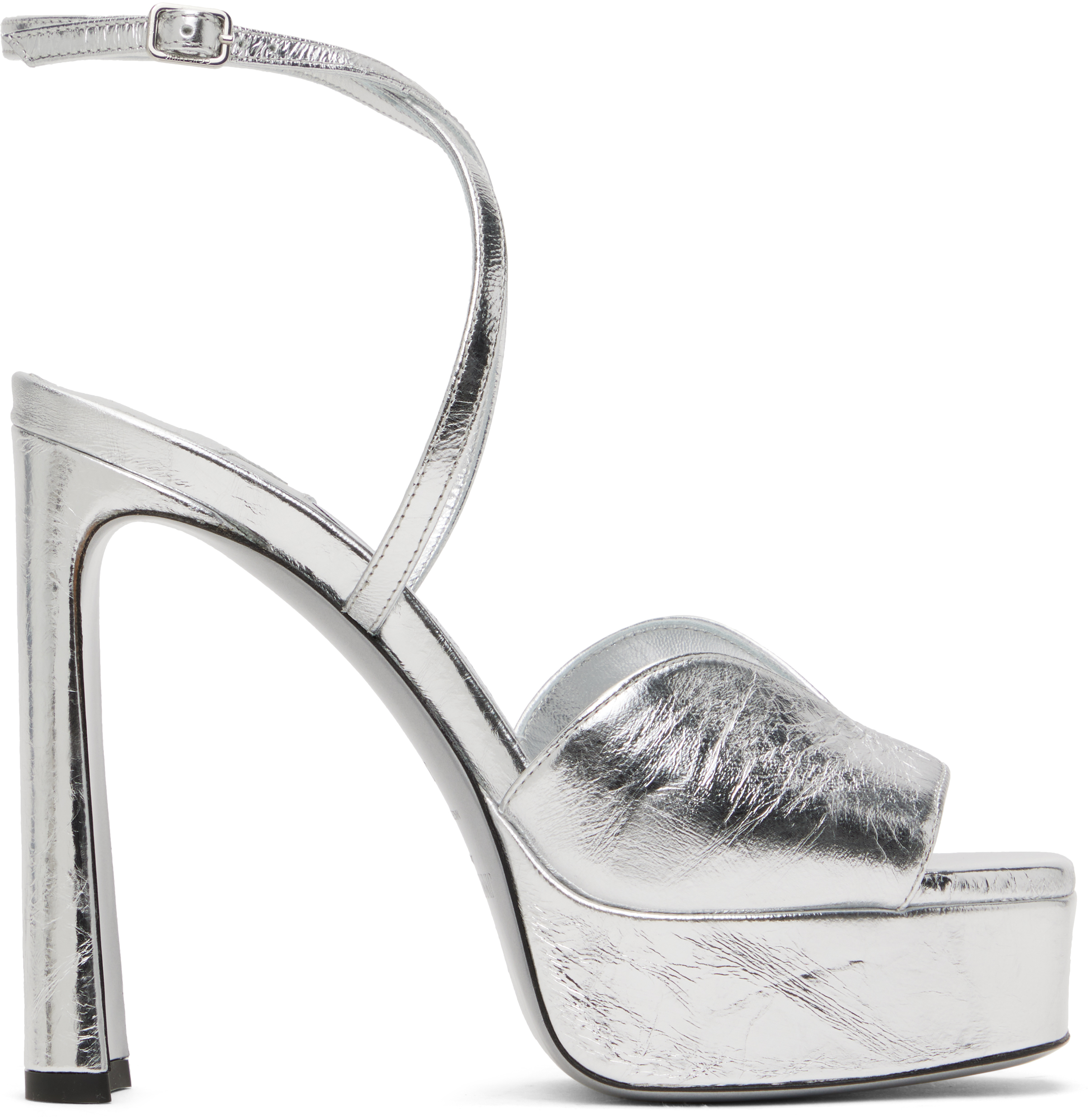 Silver Karli Platform 125 Heeled Sandals