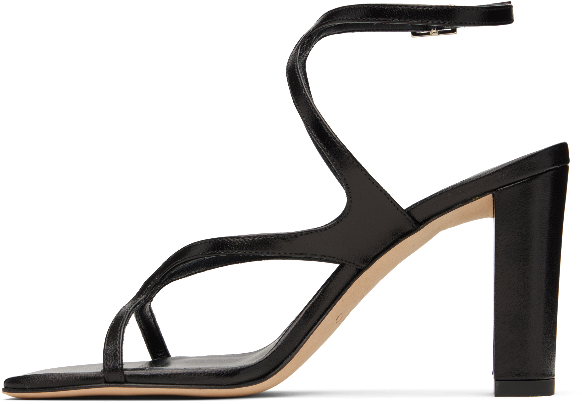Jimmy Choo Brown Leather Azie 85 Sandals In Black