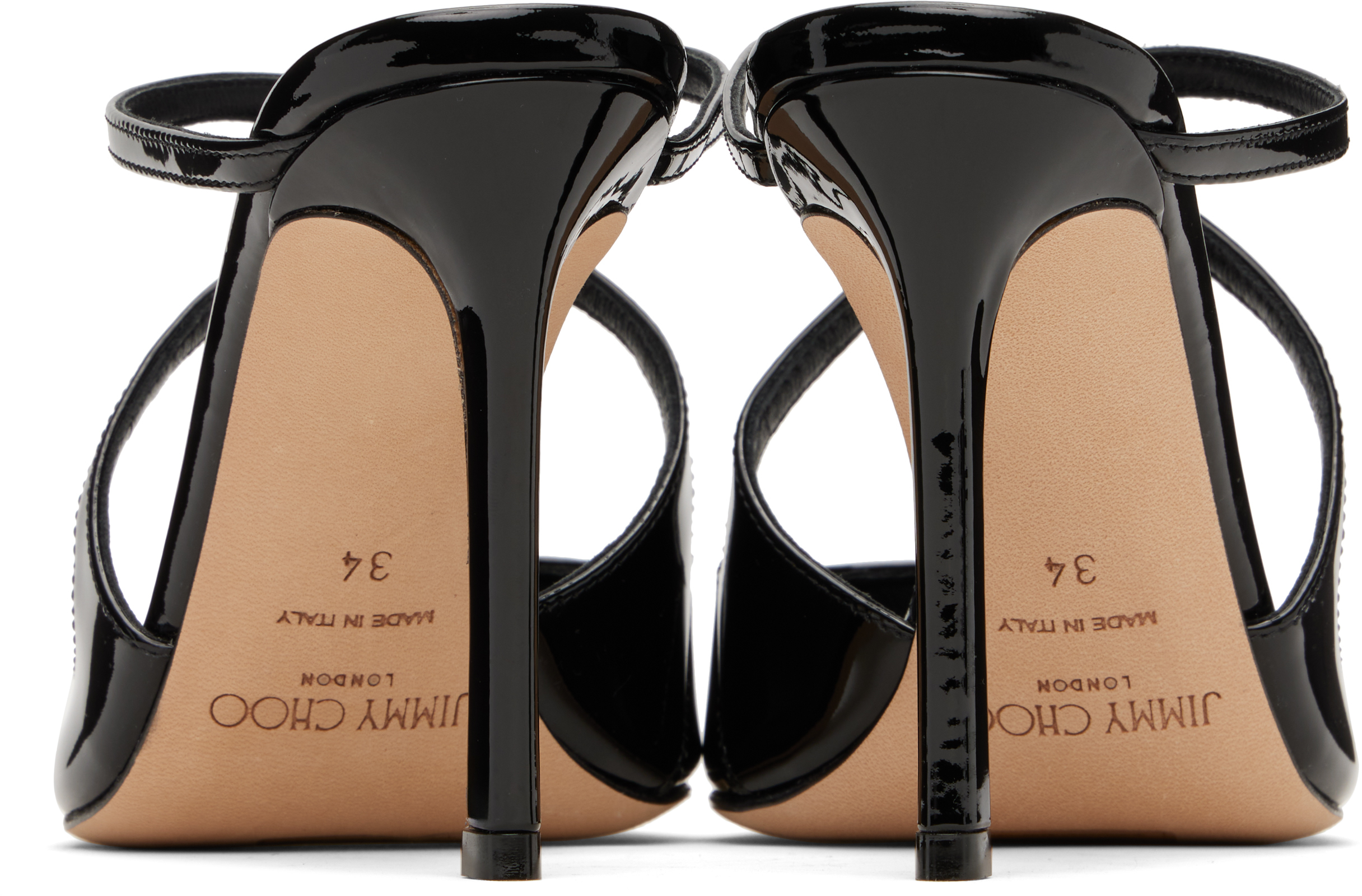 Jimmy Choo Anise 95mm Cut-out Patent Mules In Black