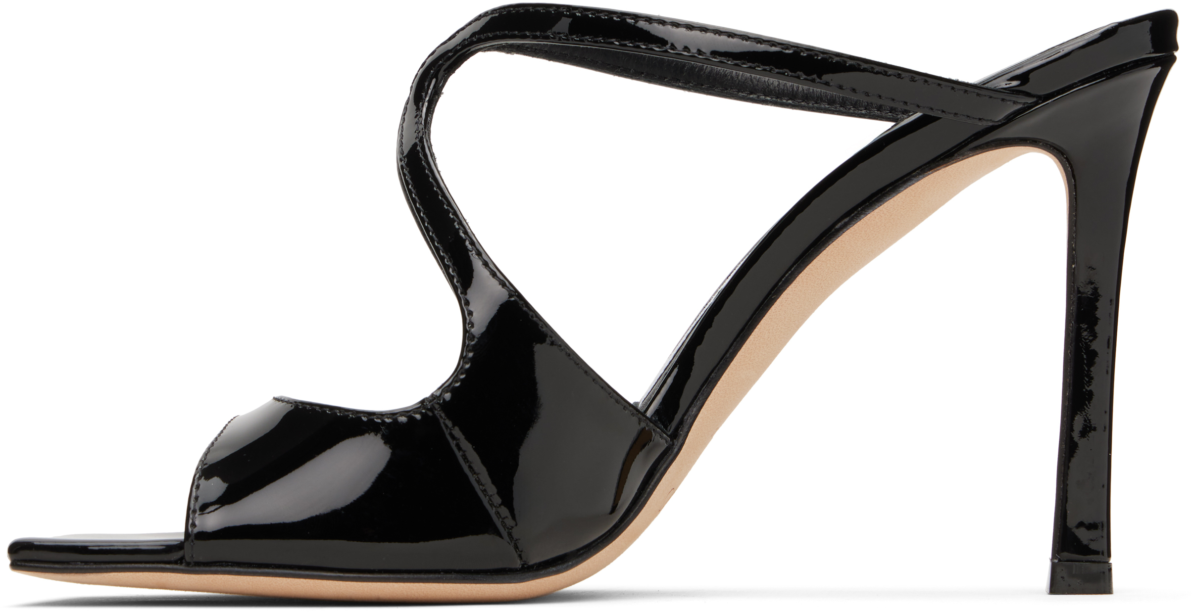 Jimmy Choo Anise 95mm Cut-out Patent Mules In Black