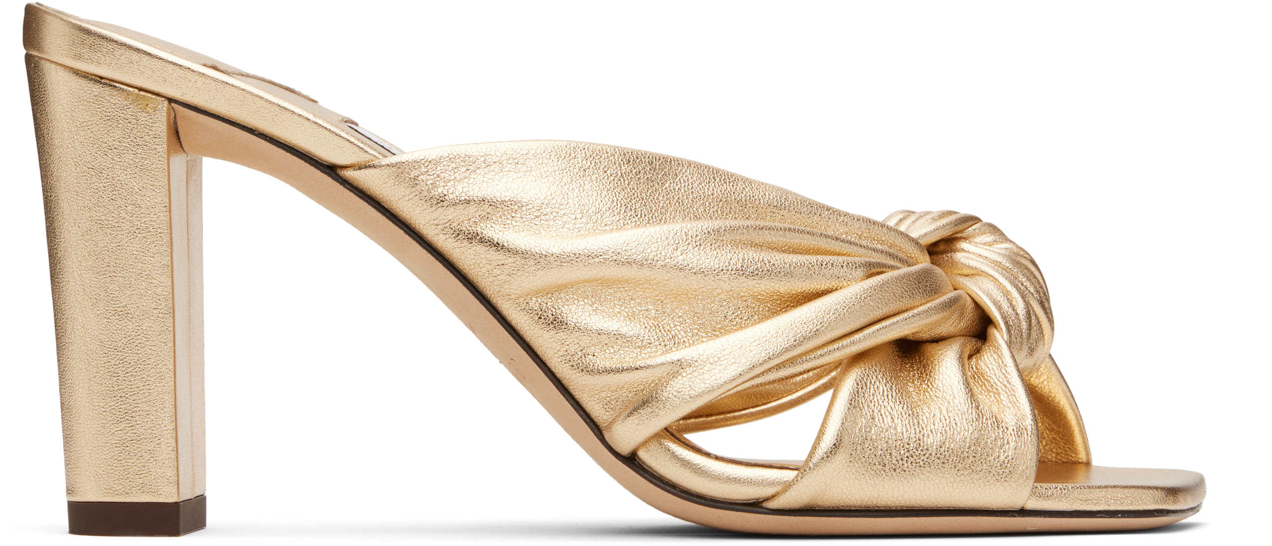 Jimmy Choo: ゴールド Avenue 85 ヒールサンダル | SSENSE 日本 Jimmy Choo: ゴールド Avenue 85 ヒールサンダル | SSENSE 日本