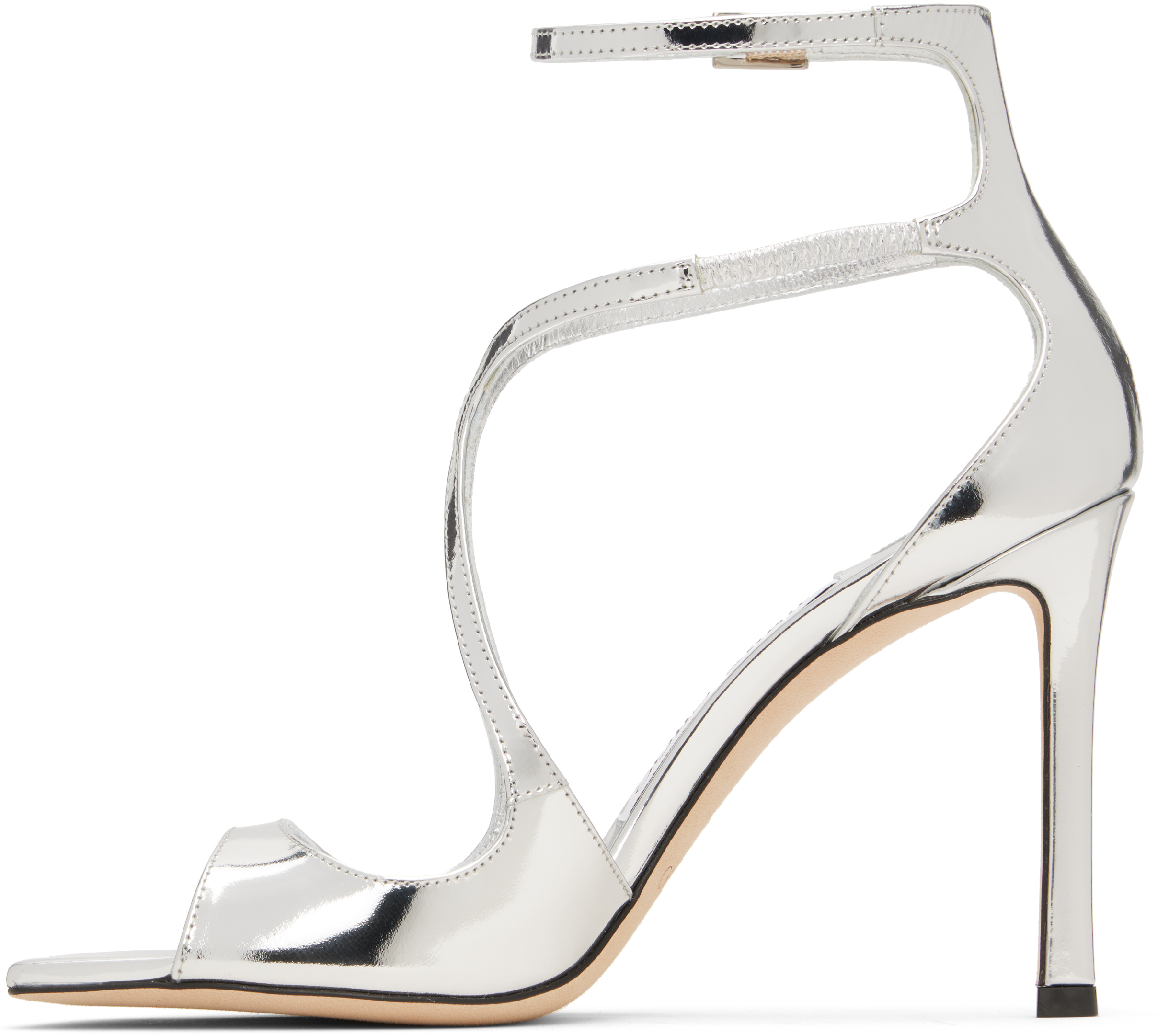 Jimmy Choo Lvr Exclusive 95mm Azia Leather Sandals In Silver
