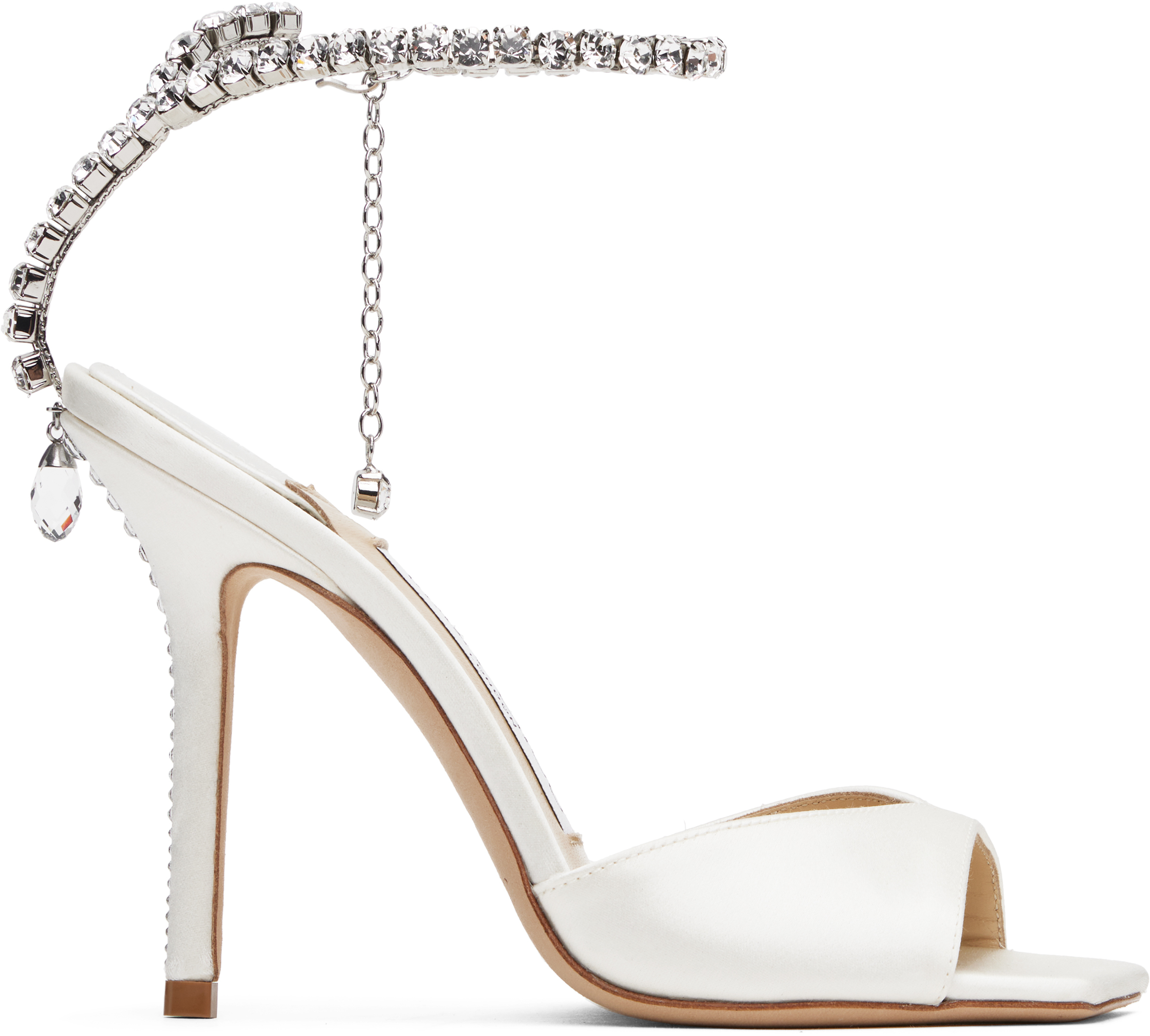 Jimmy Choo: White Saeda 100 Heeled Sandals | SSENSE