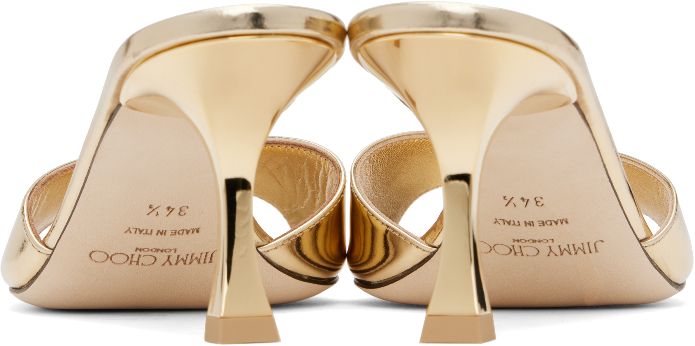 Jimmy Choo Gold Skye 70 Heeled Sandals In Gold