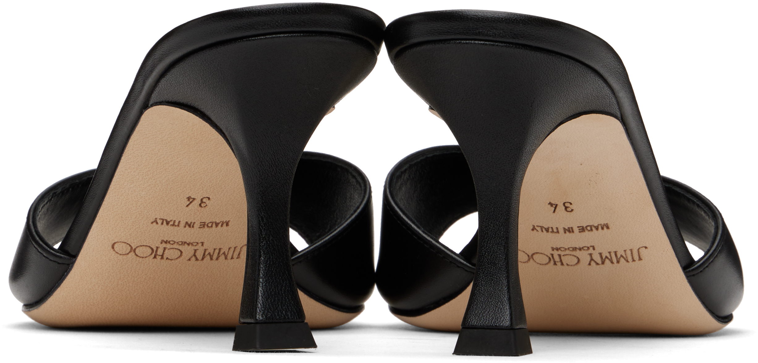 Jimmy Choo Women Skye 70 Leather Heel Sandals In Black