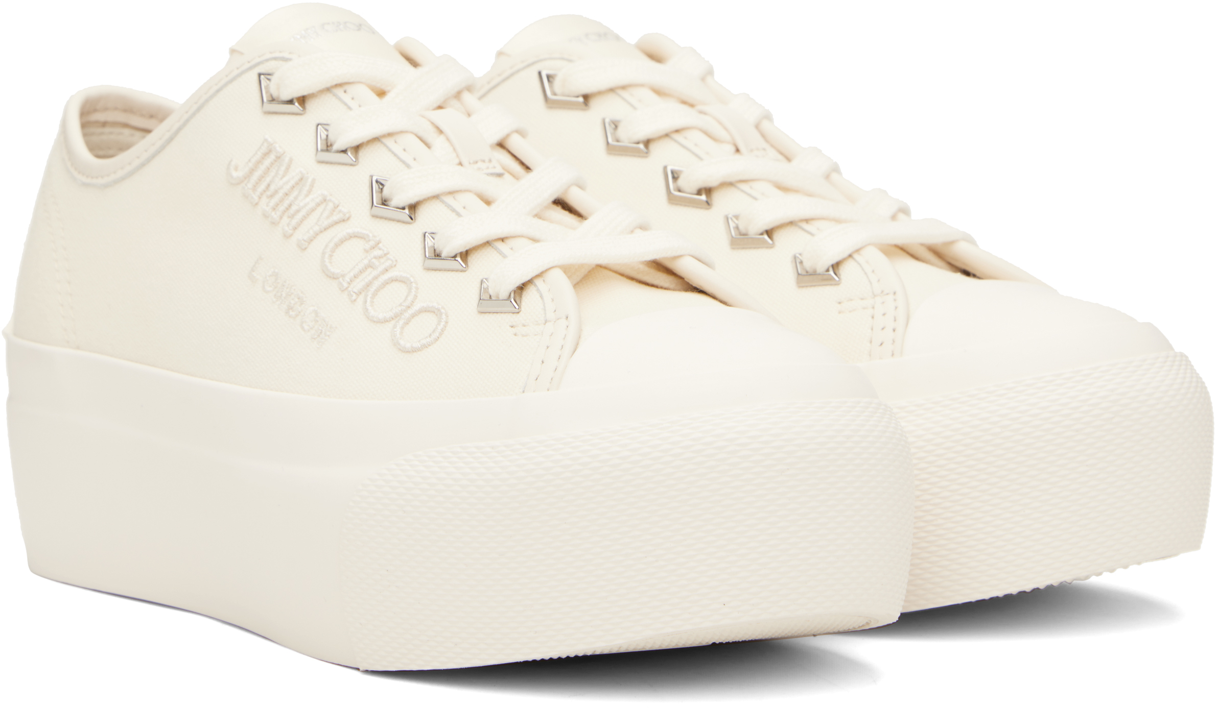 Jimmy Choo Off-white Palma Maxi F Sneakers In X Latte/latte