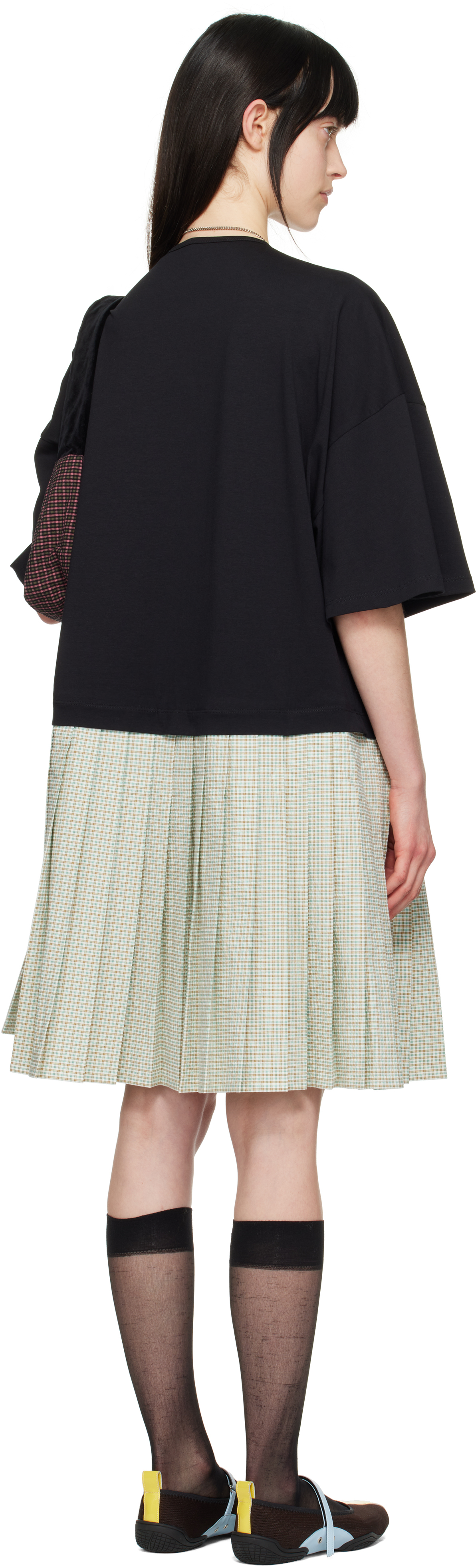 Chopova Lowena Saltos Kilt Midi Dress In Black Multi