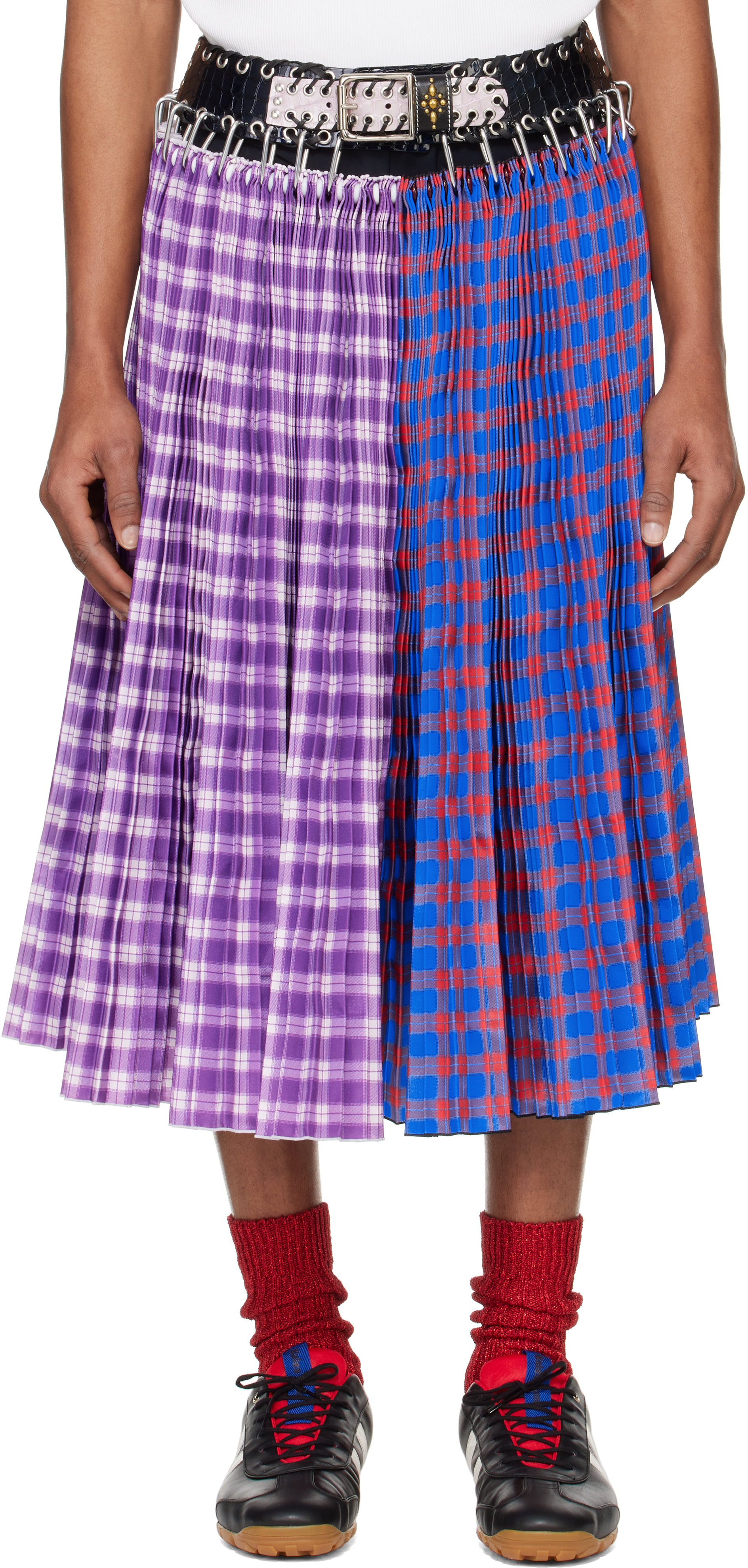 SSENSE Exclusive Purple 
Blue Carabiner Midi Skirt