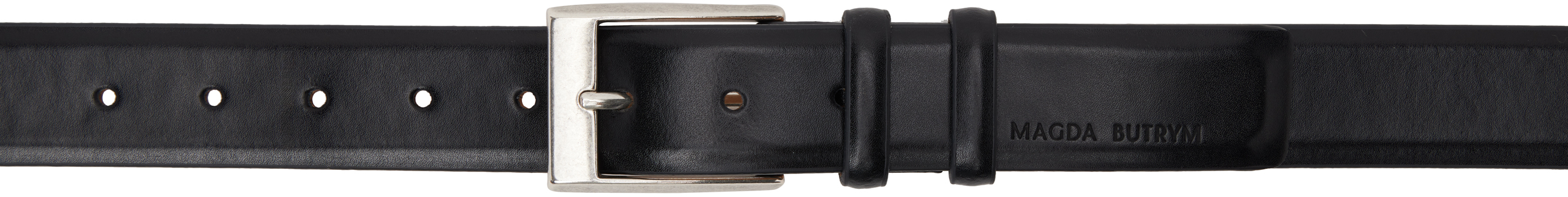 Black Classic Silver Buckle Leather Belt