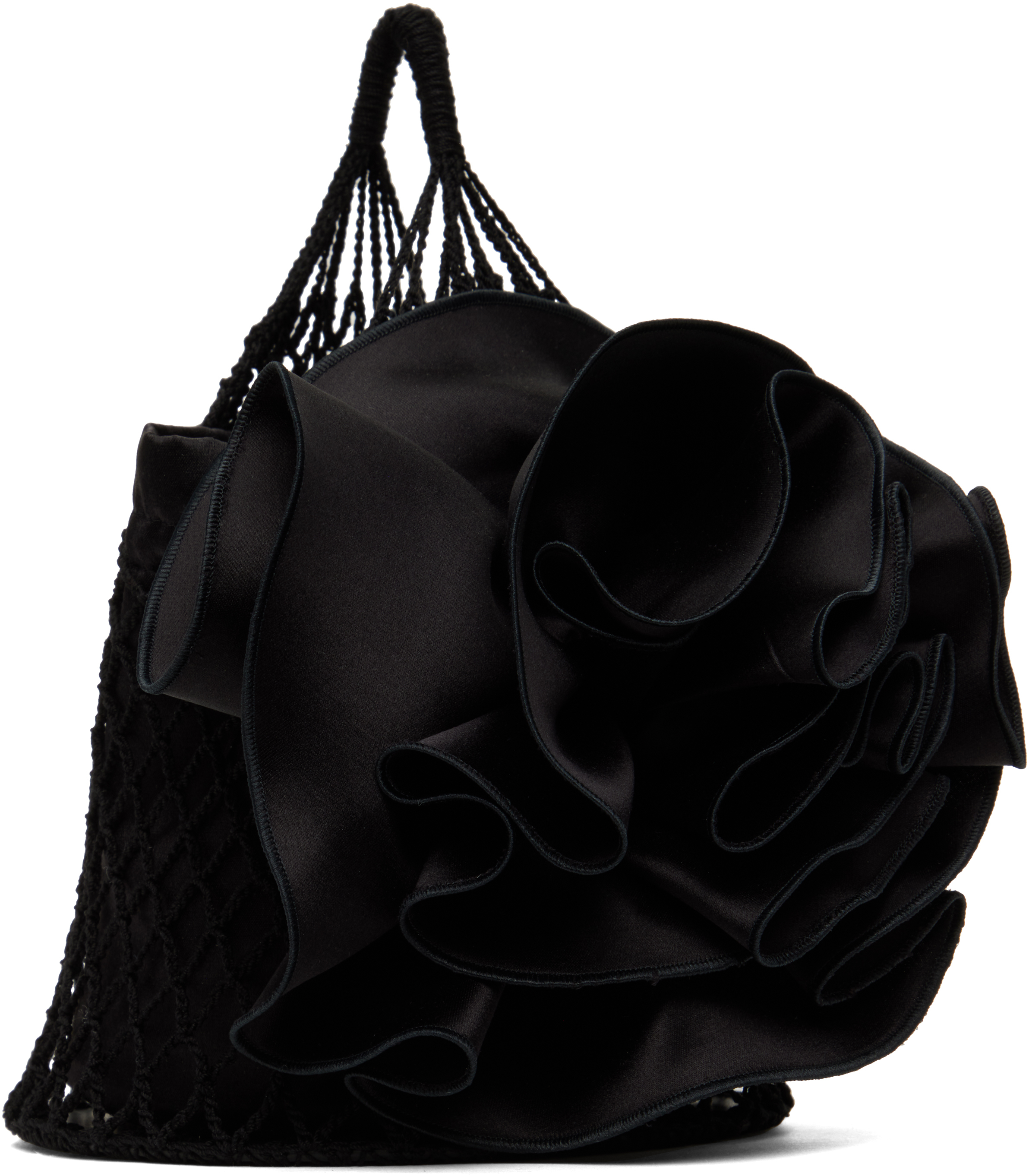 Magda Butrym Small Devana Crochet Top Handle Bag In Black
