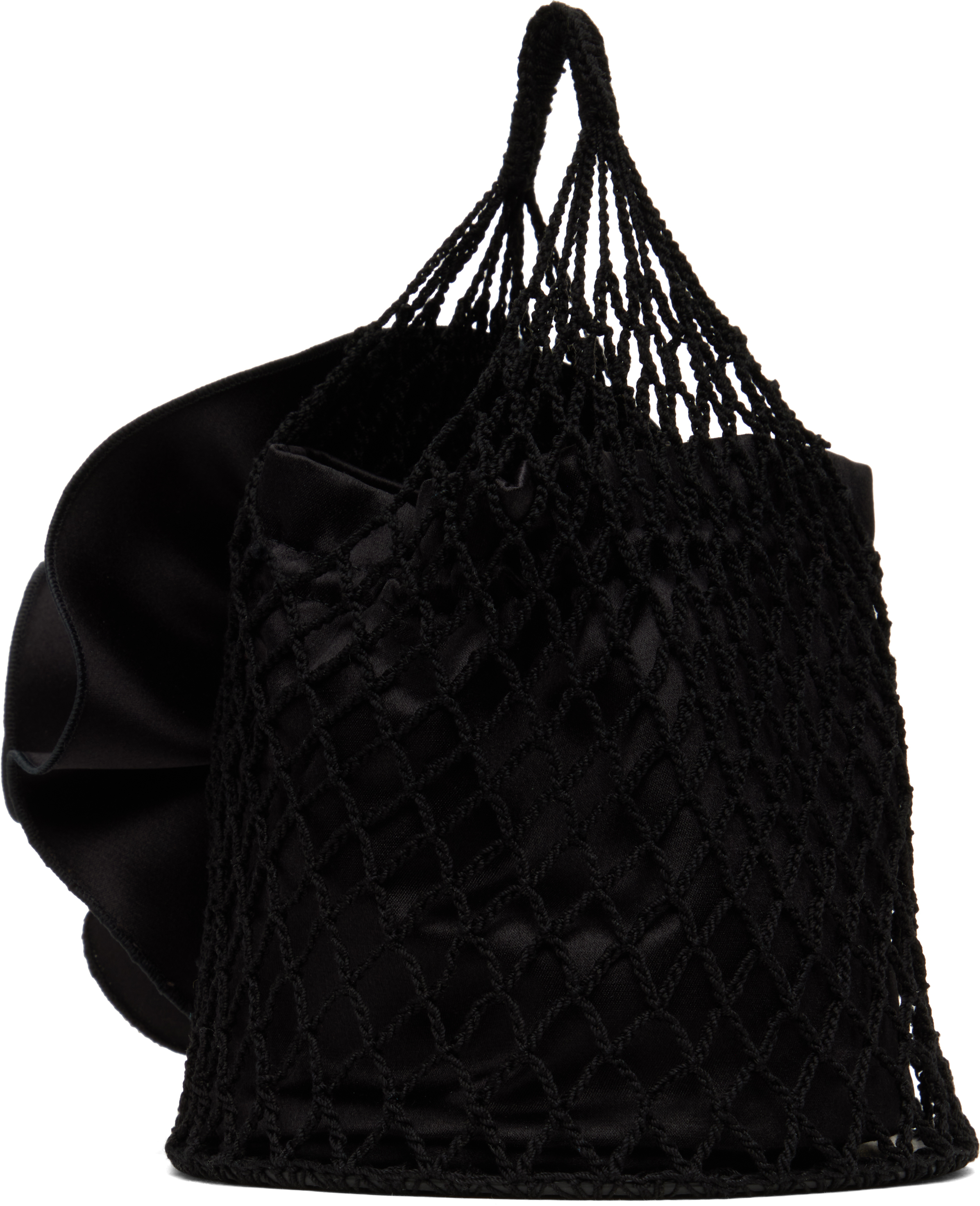 Magda Butrym Small Devana Crochet Top Handle Bag In Black