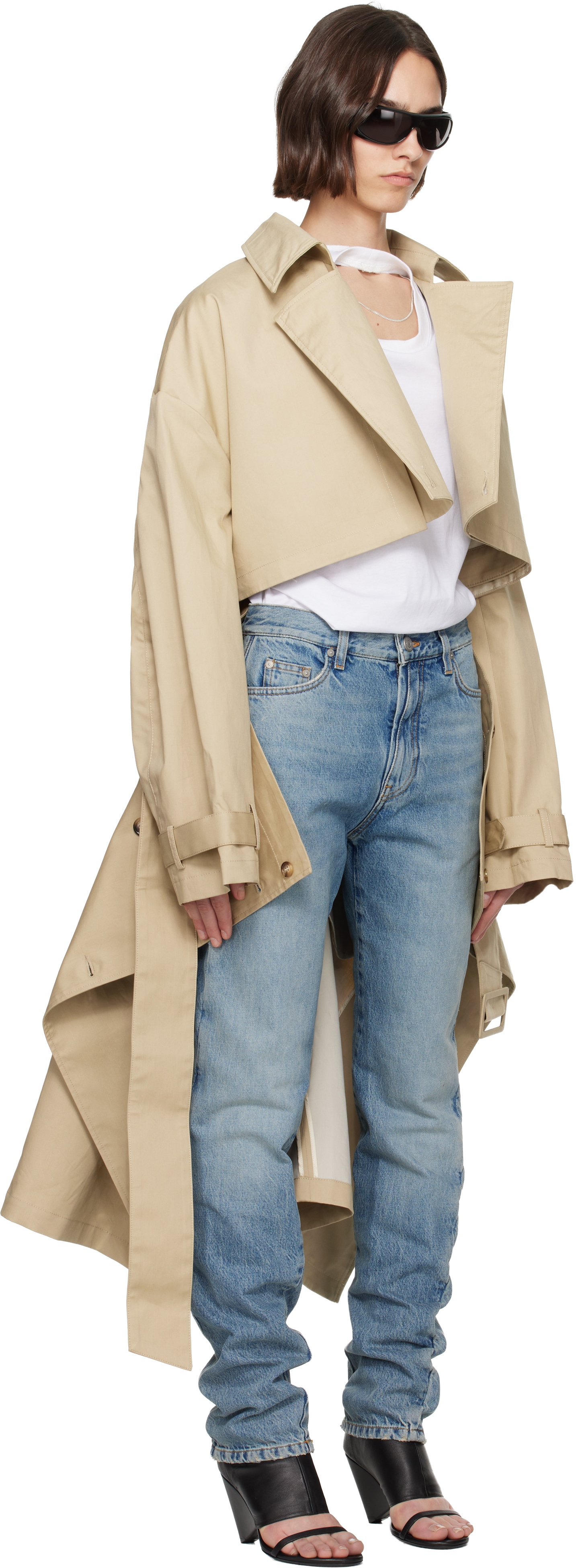 Bureau De Stil Khaki Double-breasted Trench Coat