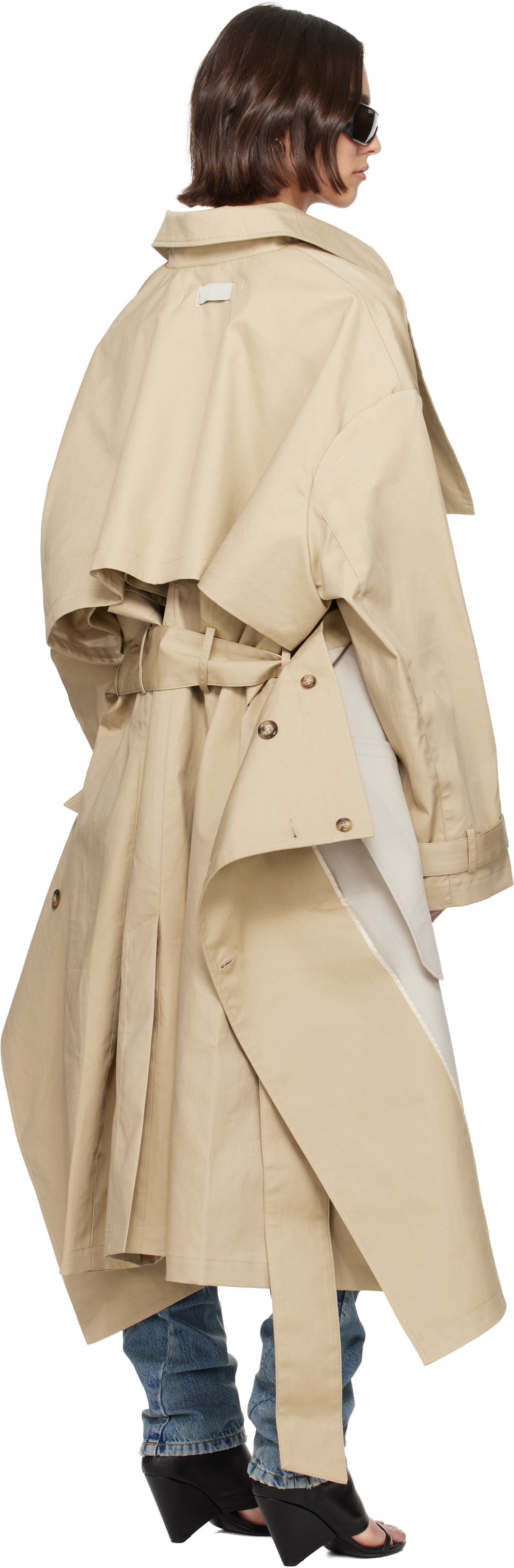 Bureau De Stil Khaki Double-breasted Trench Coat