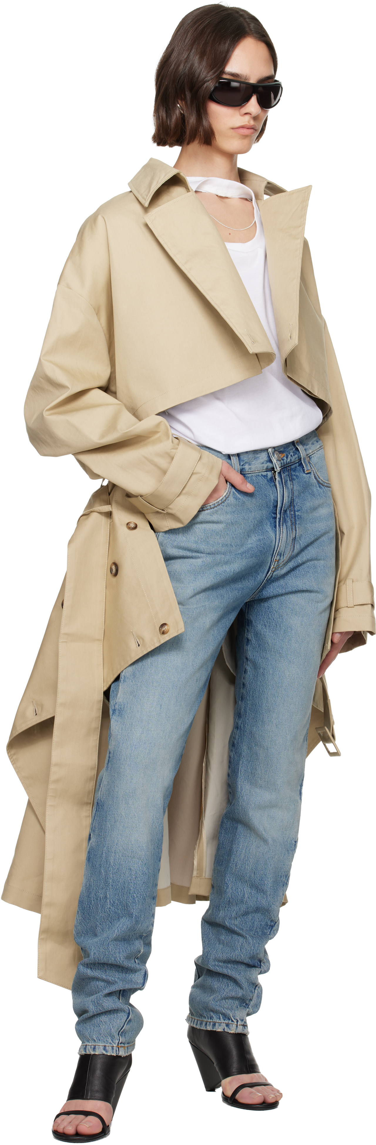 Bureau De Stil Khaki Double-breasted Trench Coat
