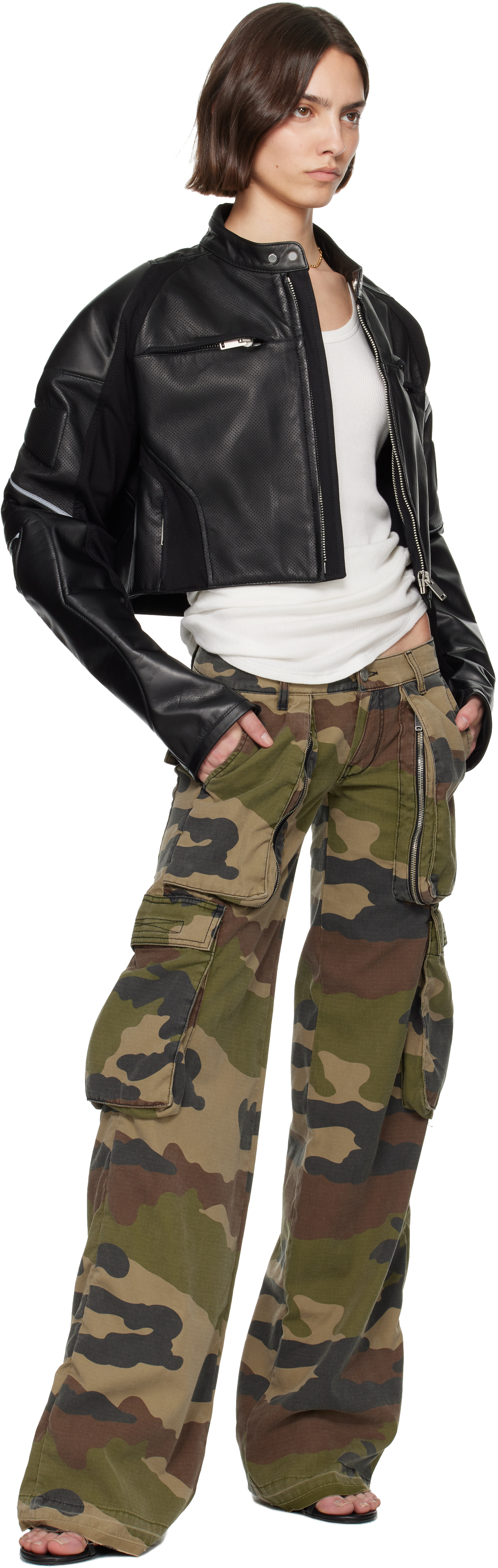 Bureau De Stil Black Cropped Moto Leather Jacket