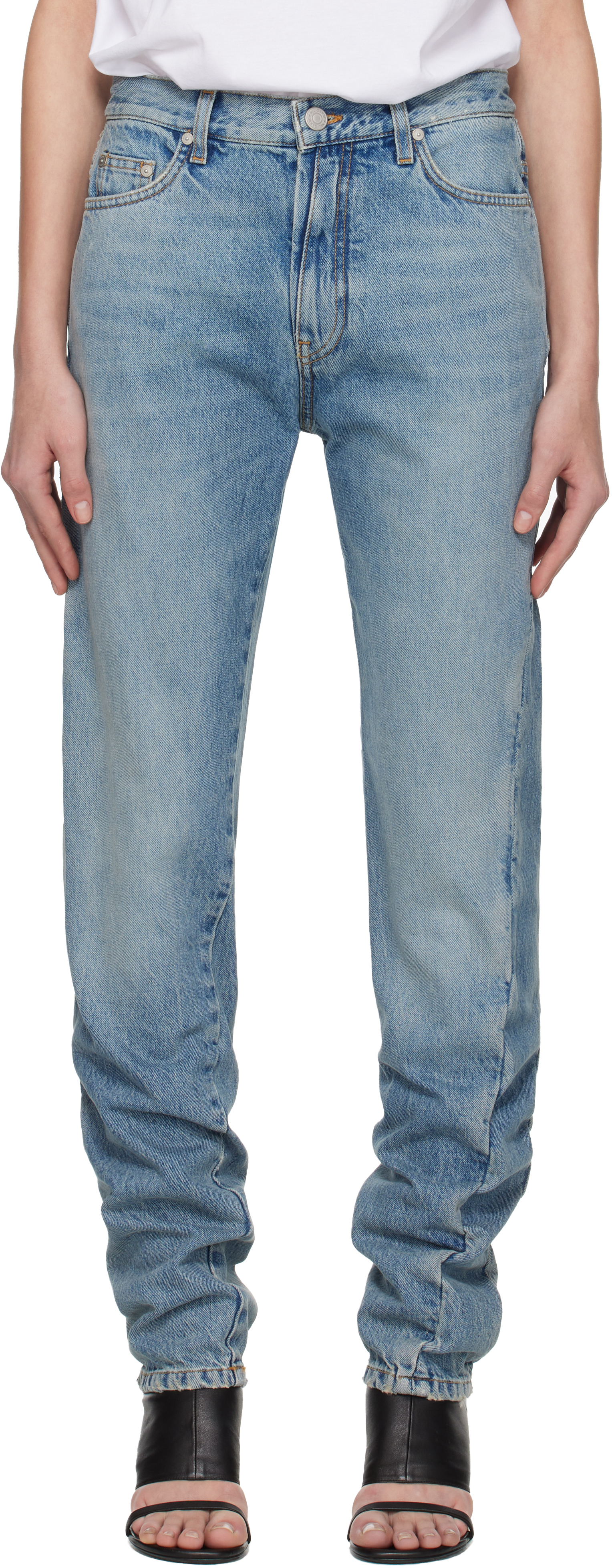 Blue Straight Leg Jeans