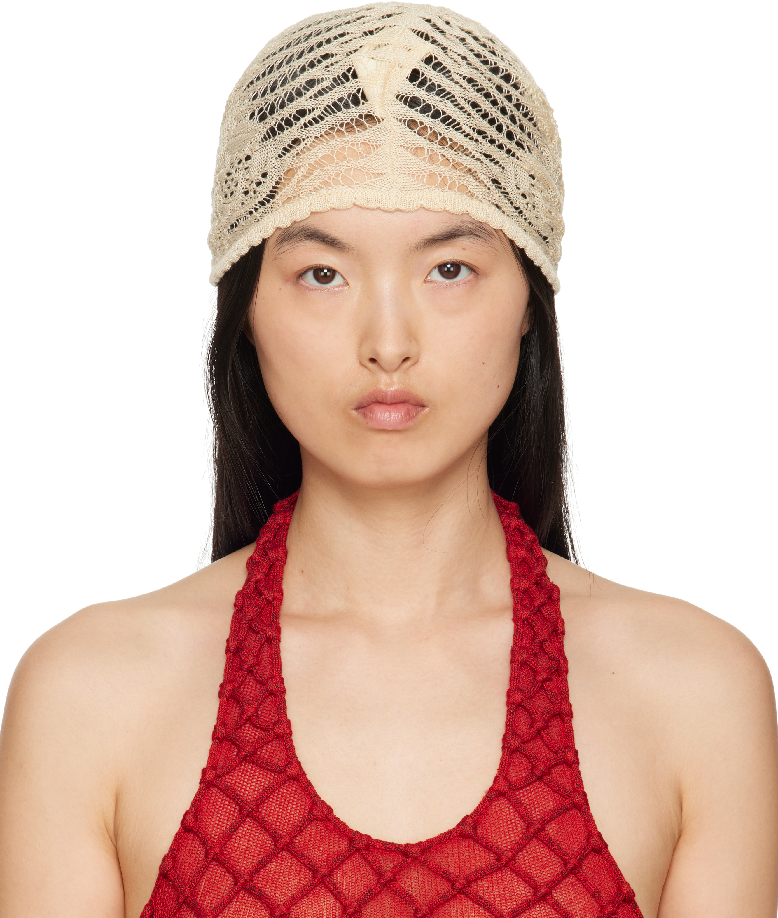 Beige Tattoolace Headscarf