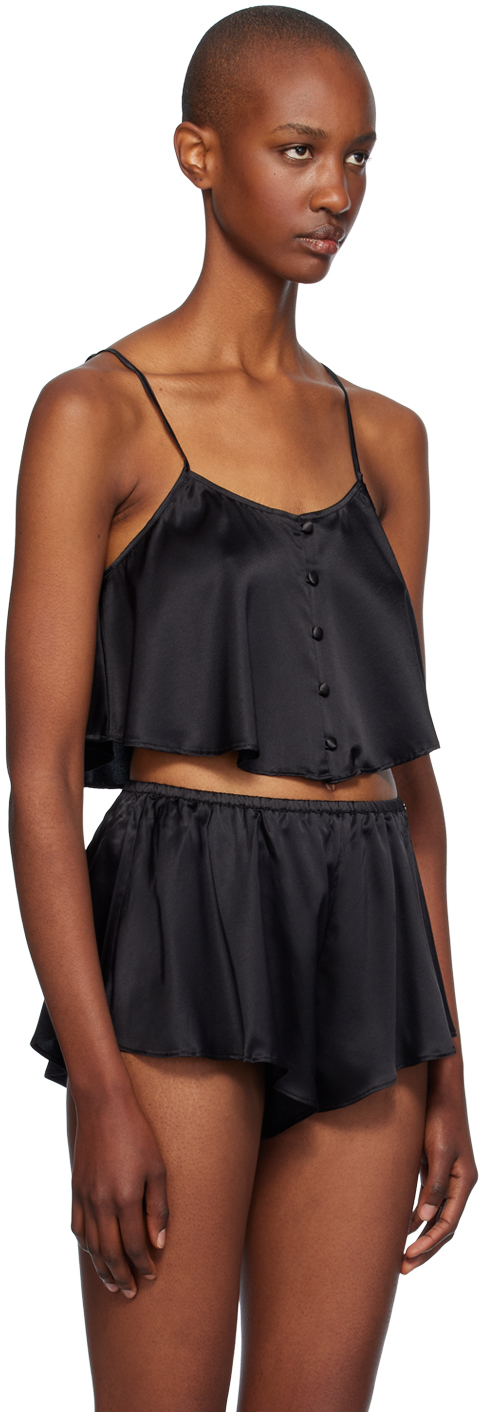 Fleur Du Mal Luxe Flutter Cami In 0100 Black