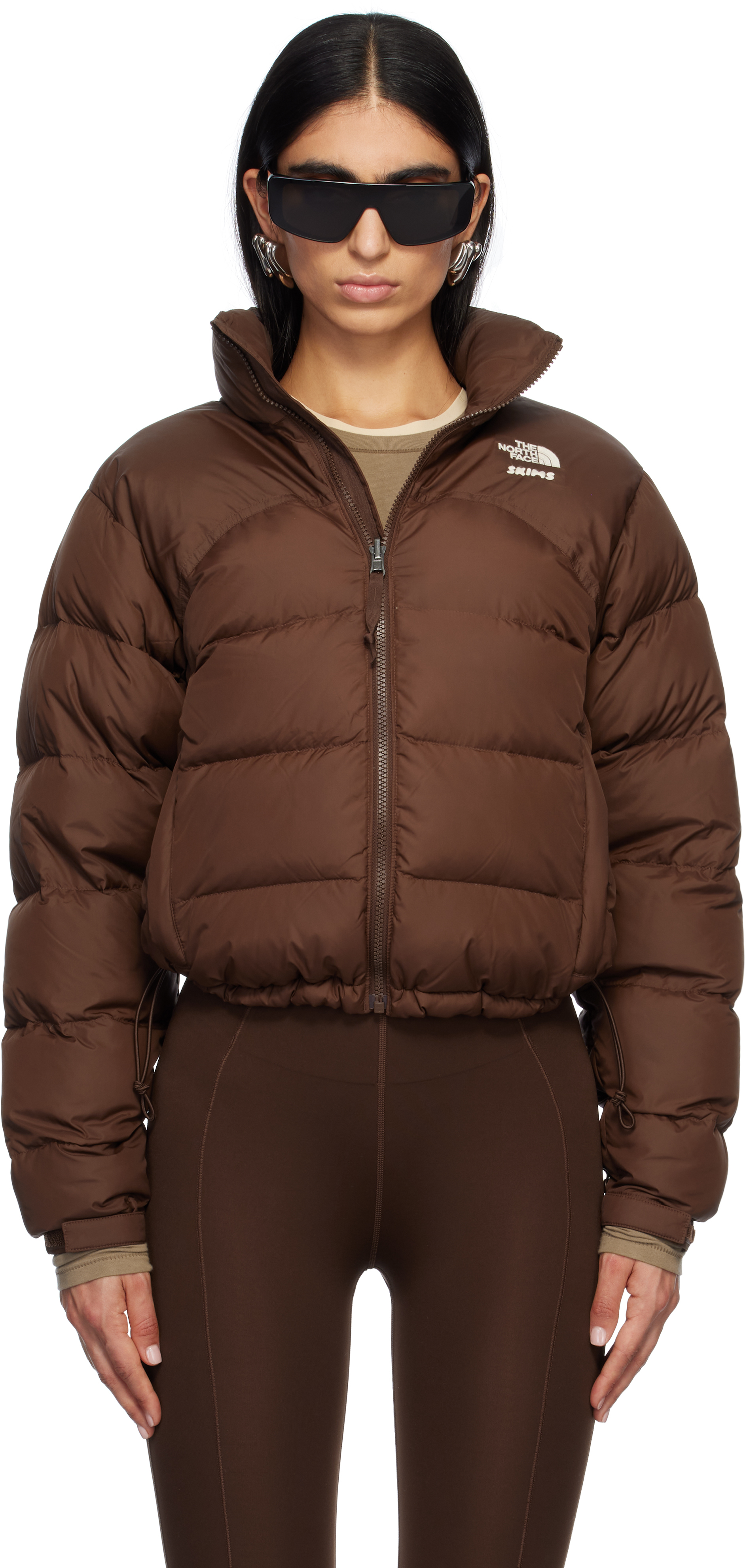 Skims Ssense Exclusive The North Face Edition Retro Nuptse Down Jacket In Cocoa