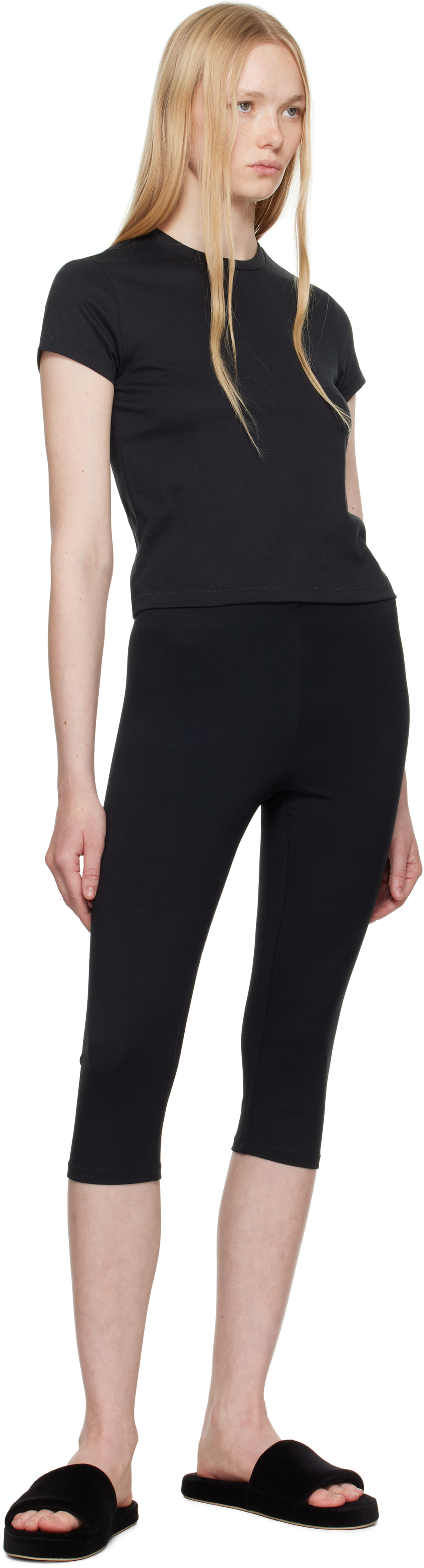 Skims Black Smooth Layers Capri Leggings