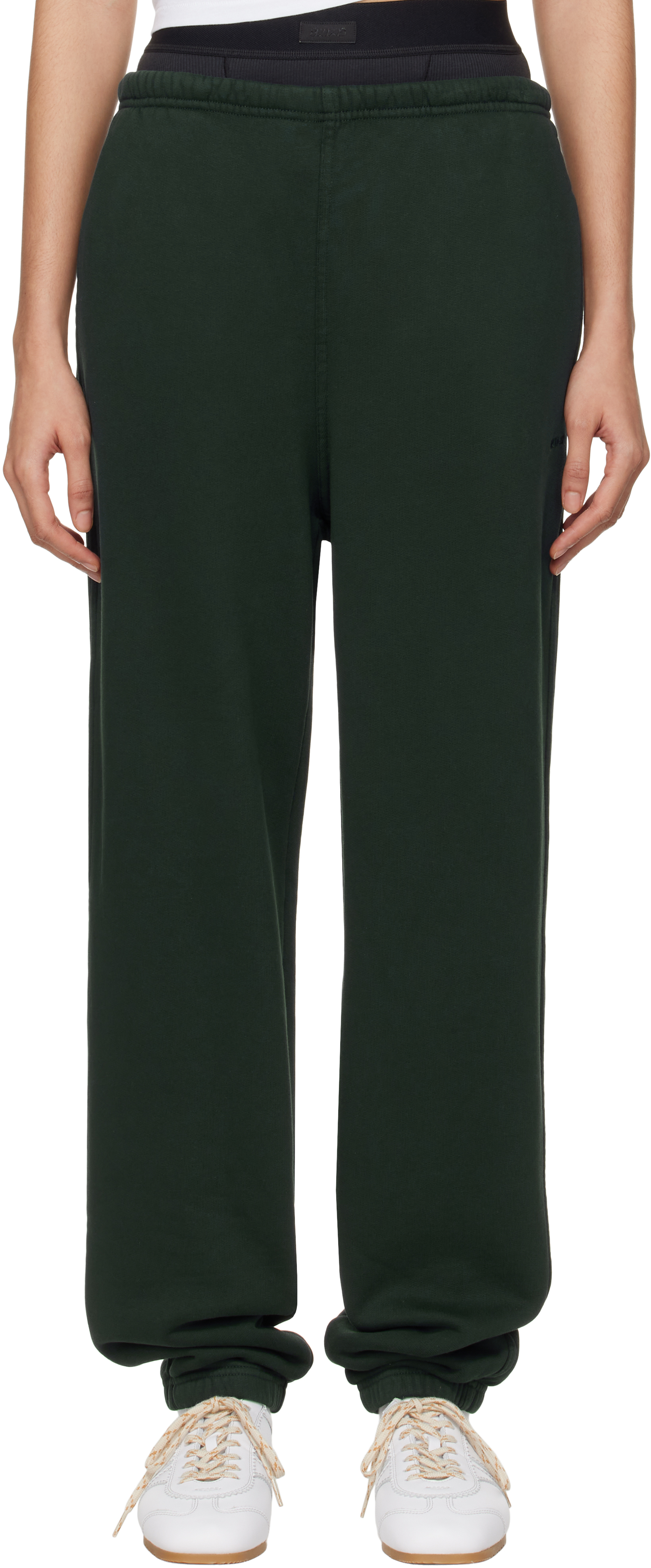 Skims Green Vintage Fleece Jogger Lounge Pants In Cypress