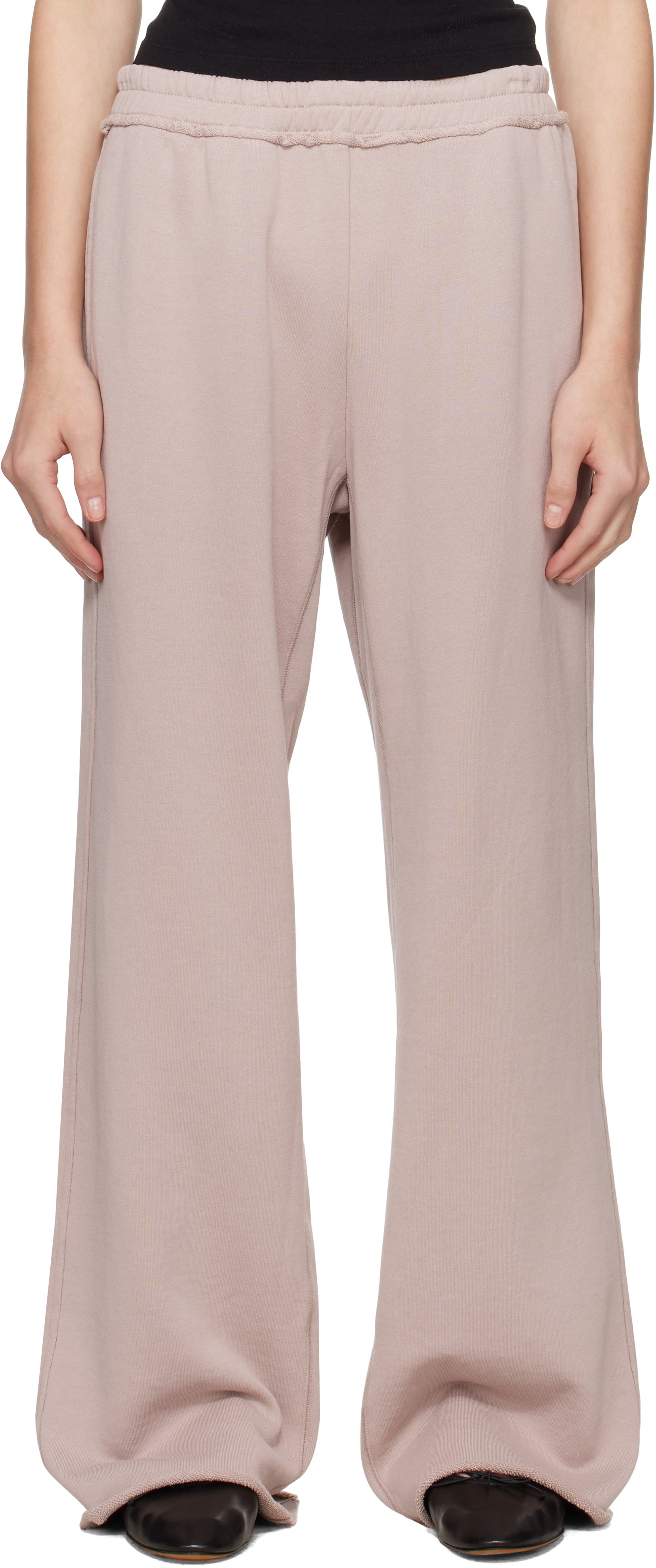 Taupe French Terry Wide Leg Lounge Pants