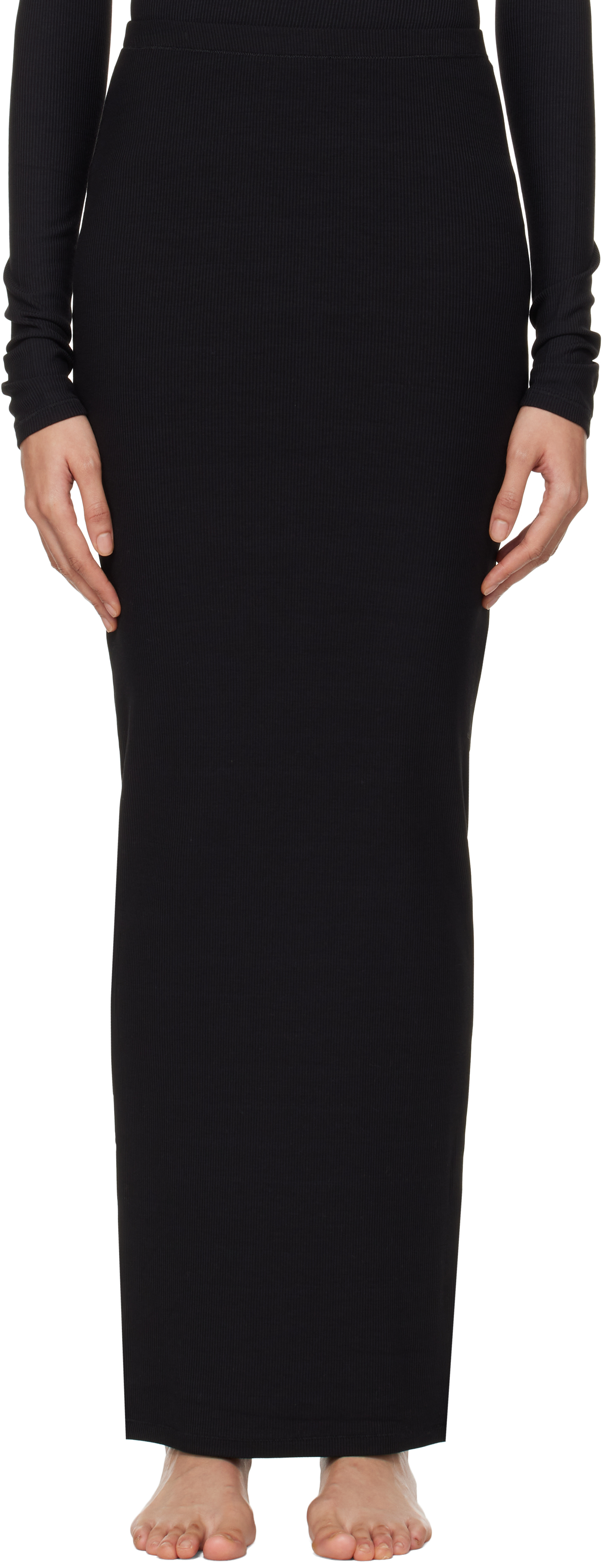 【関税込み】SKIMS ブラック Soft Lounge ロング マキシスカート SOFT LOUNGE LONG SLIP DRESS | ONYX