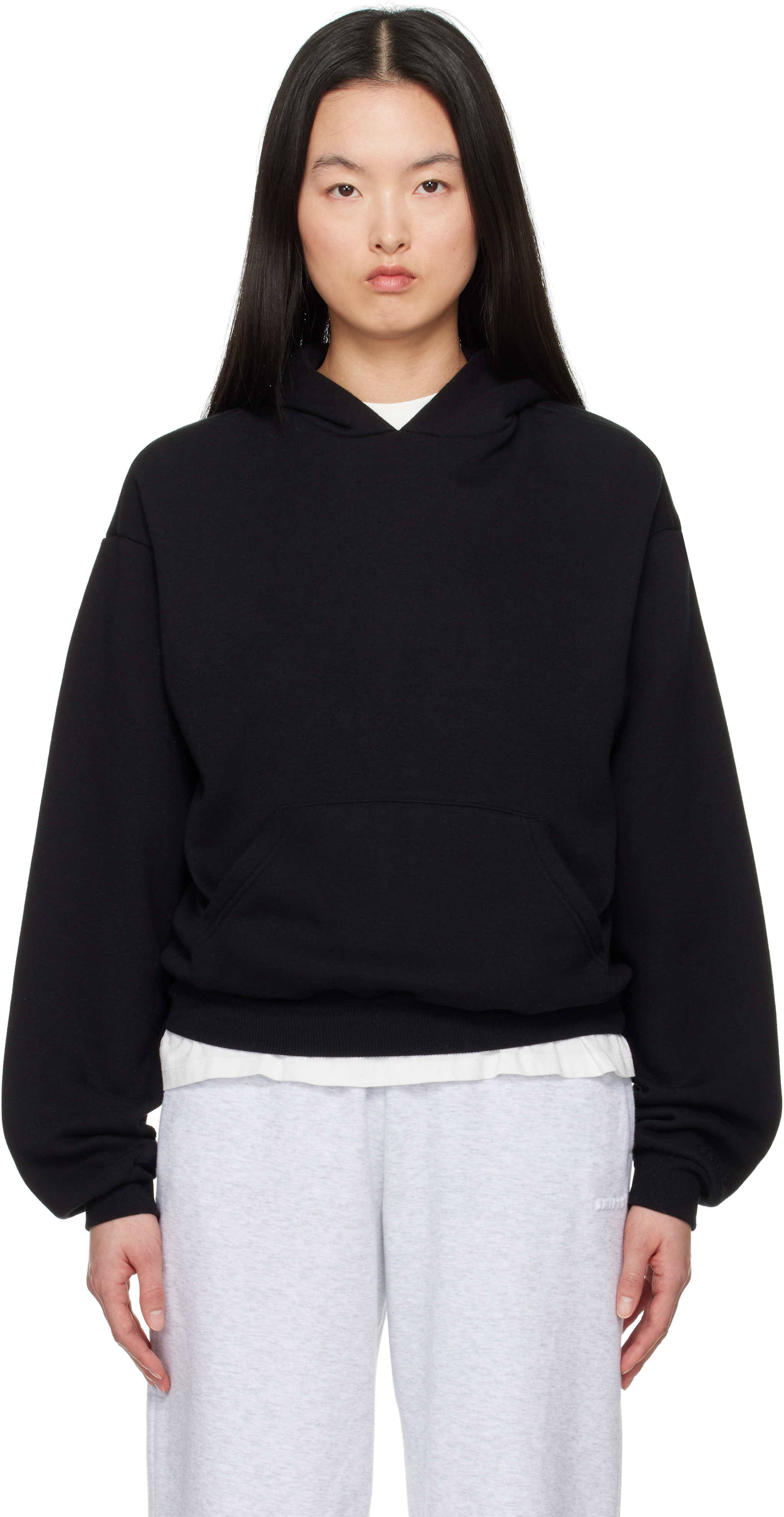 Black Cotton Fleece Classic Hoodie