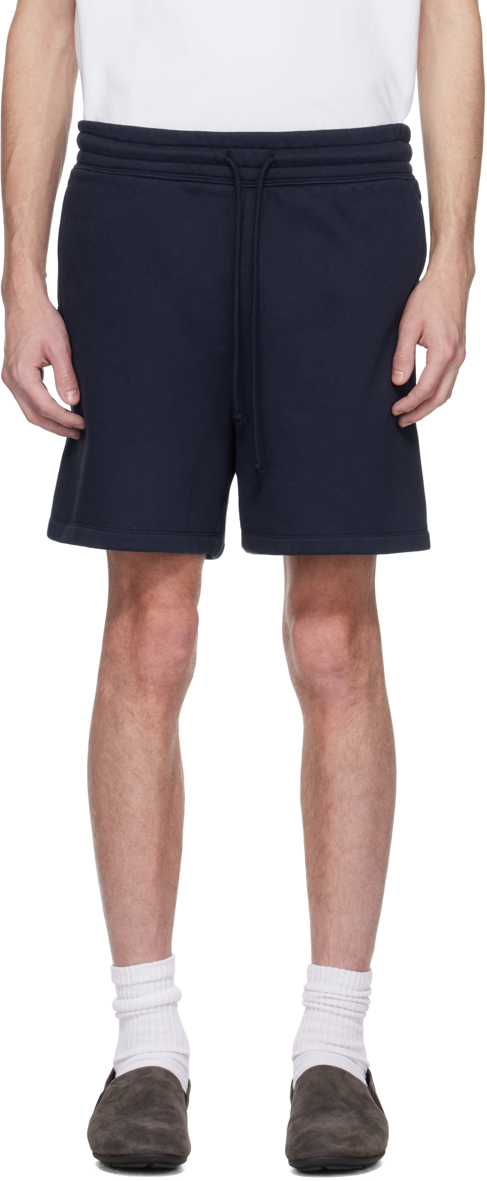 Navy Fleece Lounge Relaxed Shorts