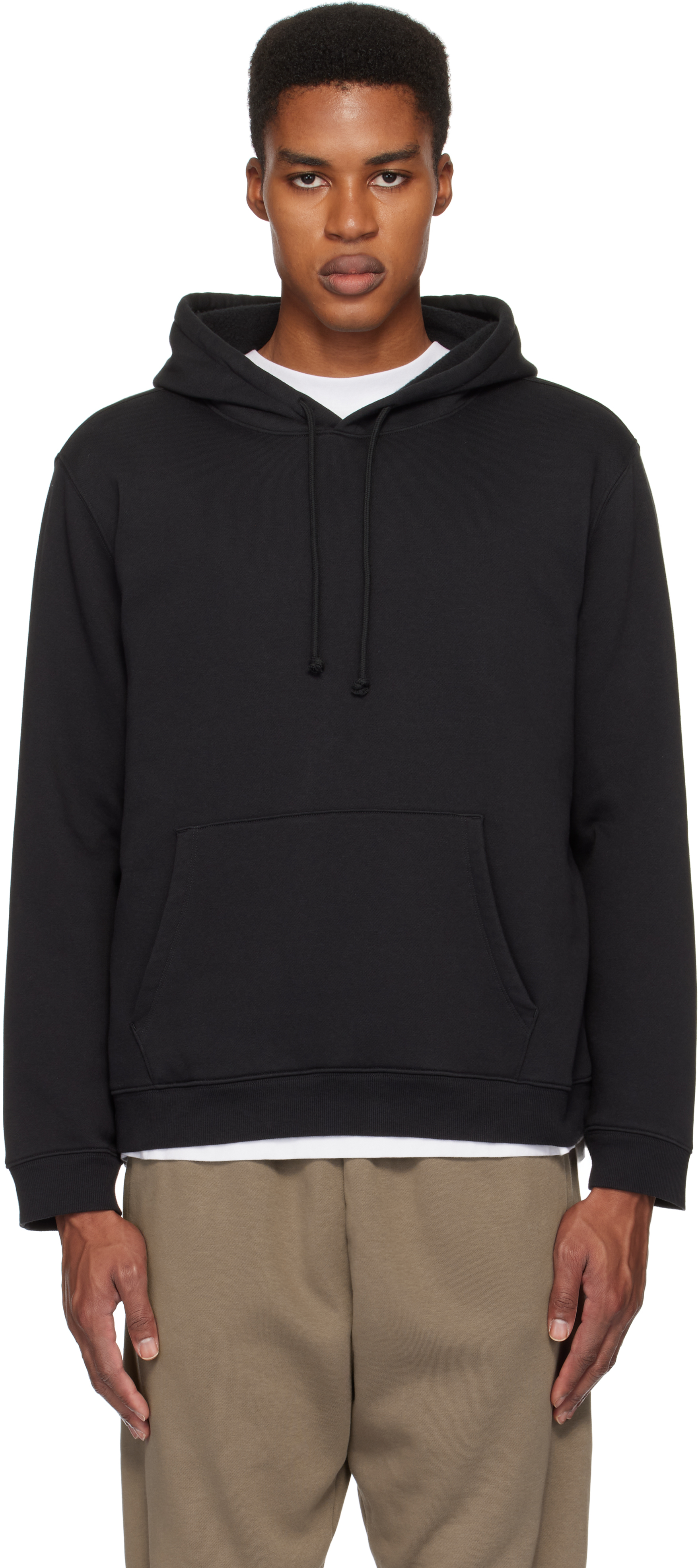 Skims Black Fleece Lounge Classic Hoodie In Washed Onyx