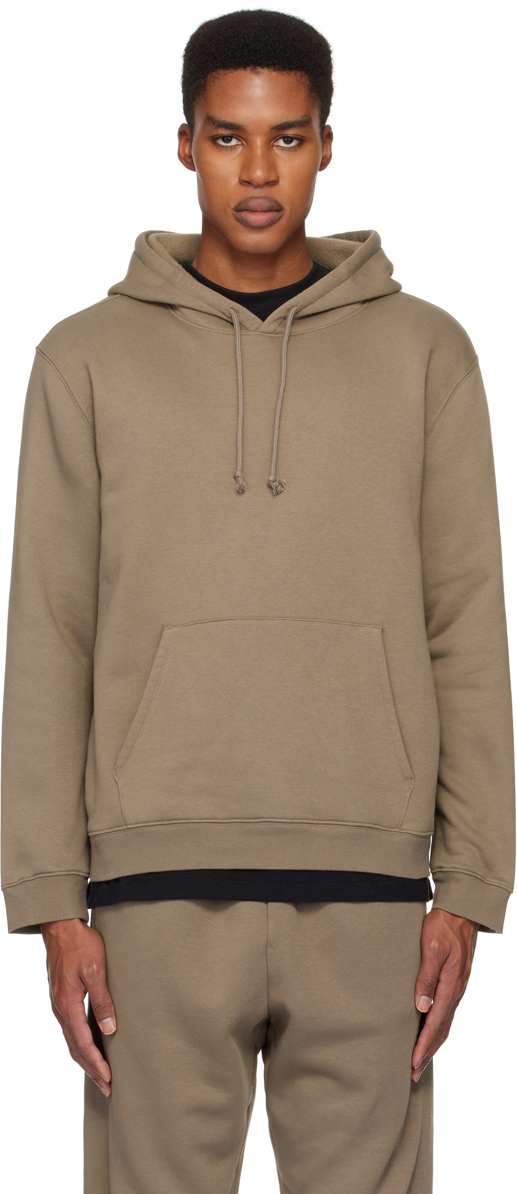 Skims Taupe Fleece Lounge Classic Hoodie In Truffle