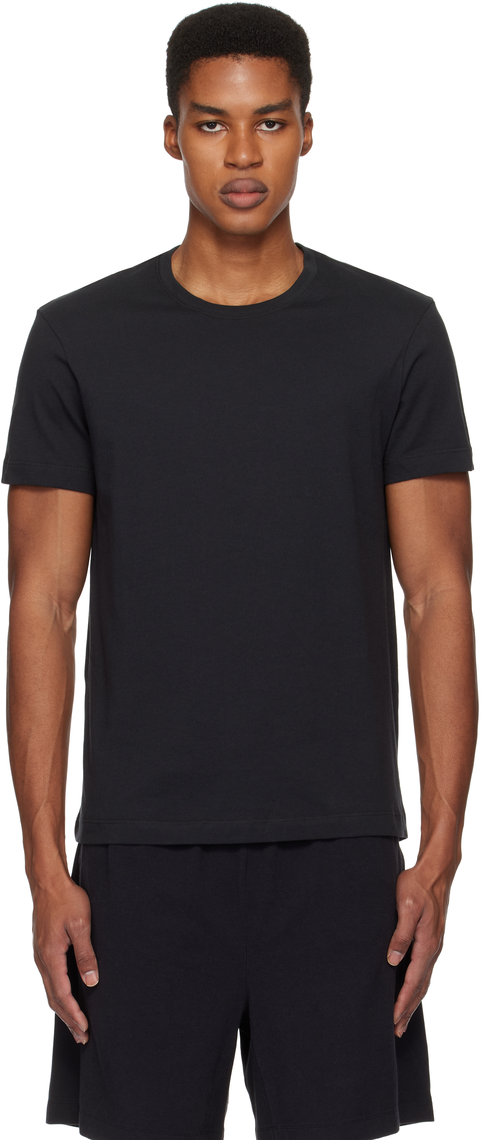 Skims Black  Cotton Classic T-shirt In Onyx