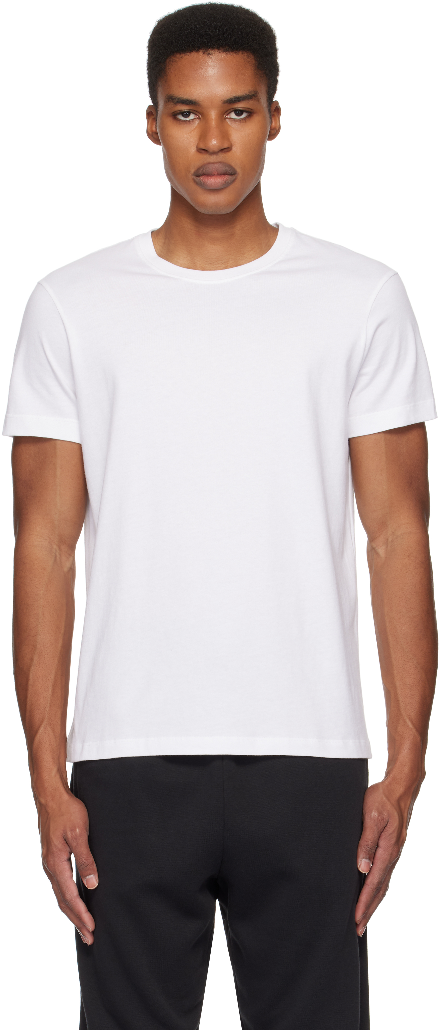 Skims White  Cotton Classic T-shirt In Chalk