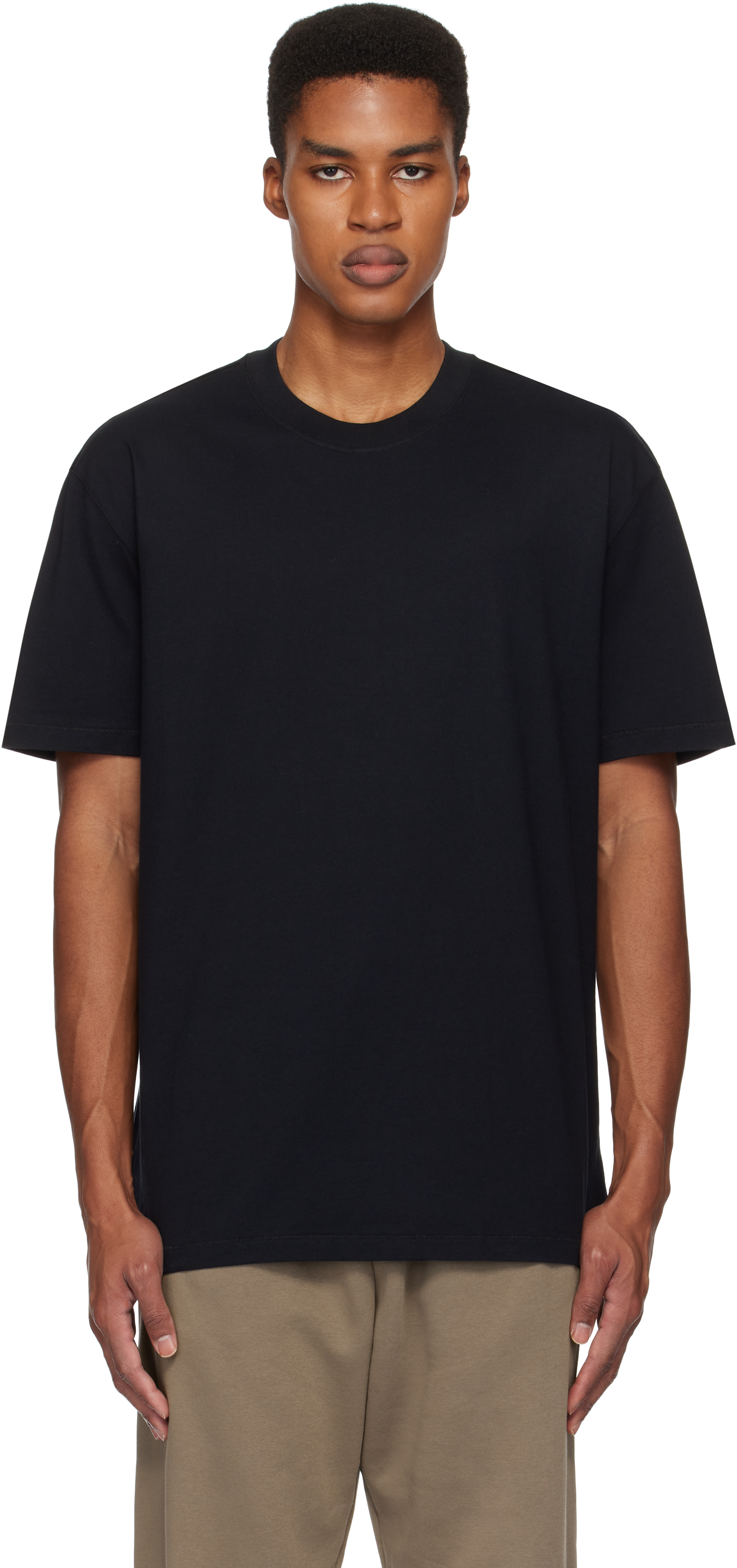 SKIMS BLACK HEAVYWEIGHT COTTON RELAXED T-SHIRT 