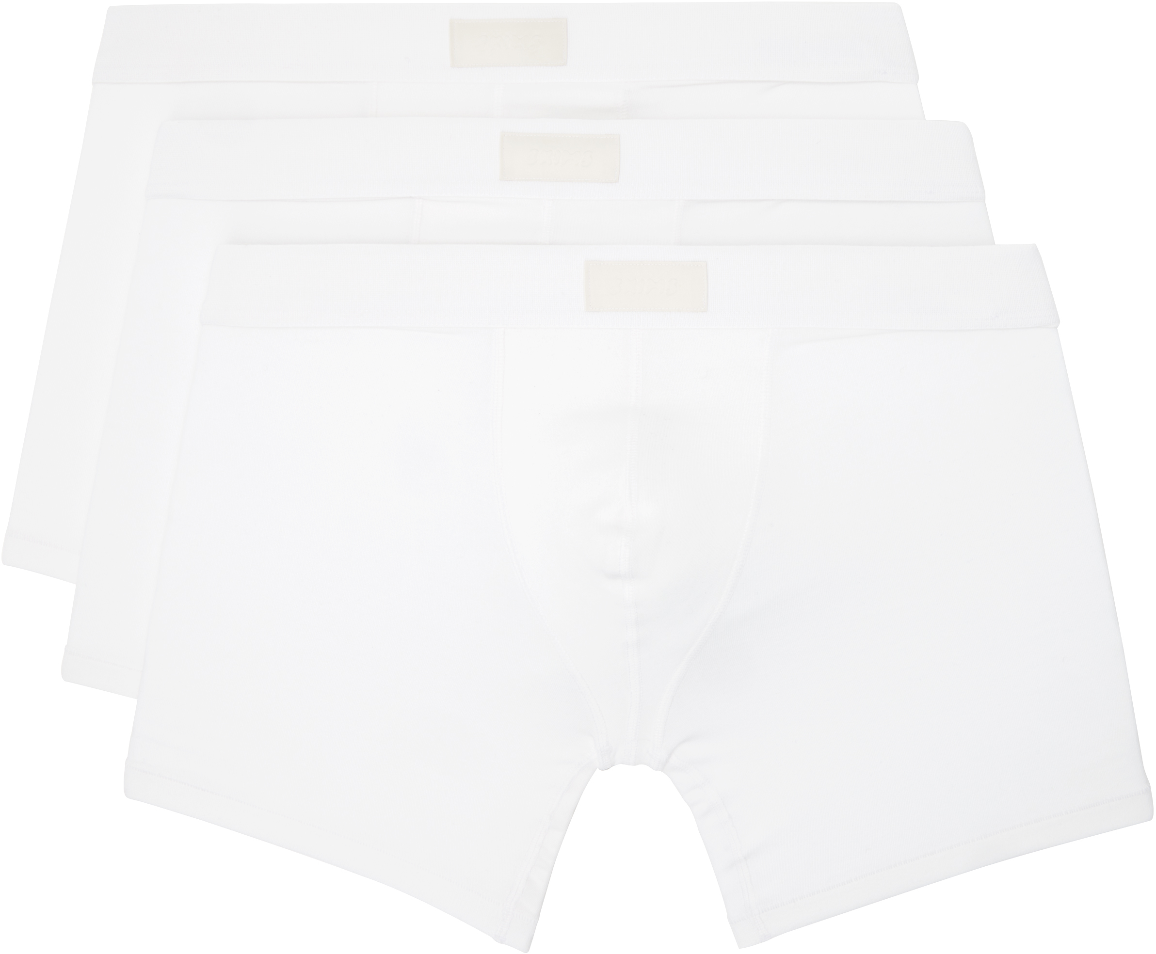 Skims Three-pack White  Cotton 5 Boxer Briefs In Chalk