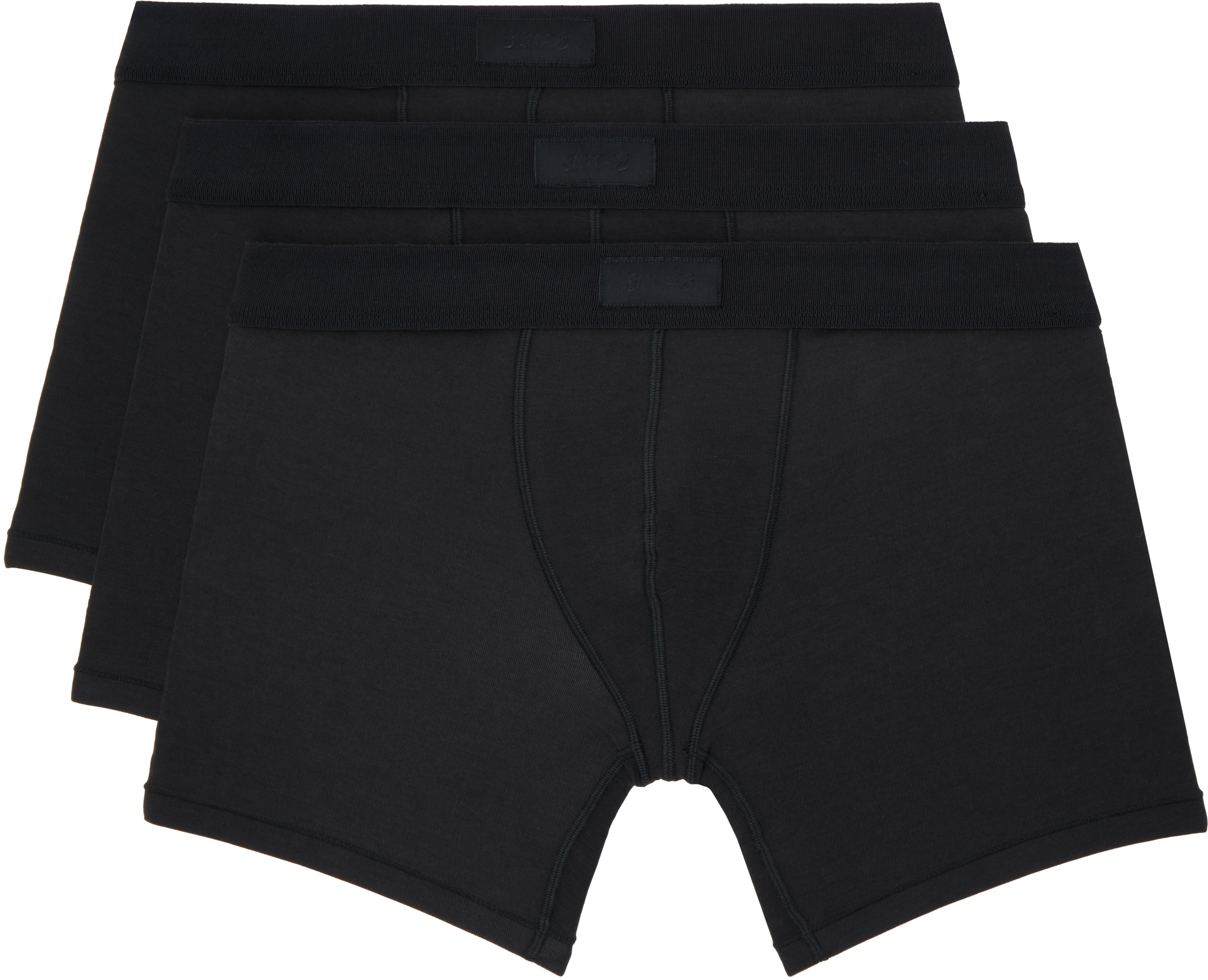 Skims Three-pack Black  Cotton 5 Boxer Briefs In Onyx