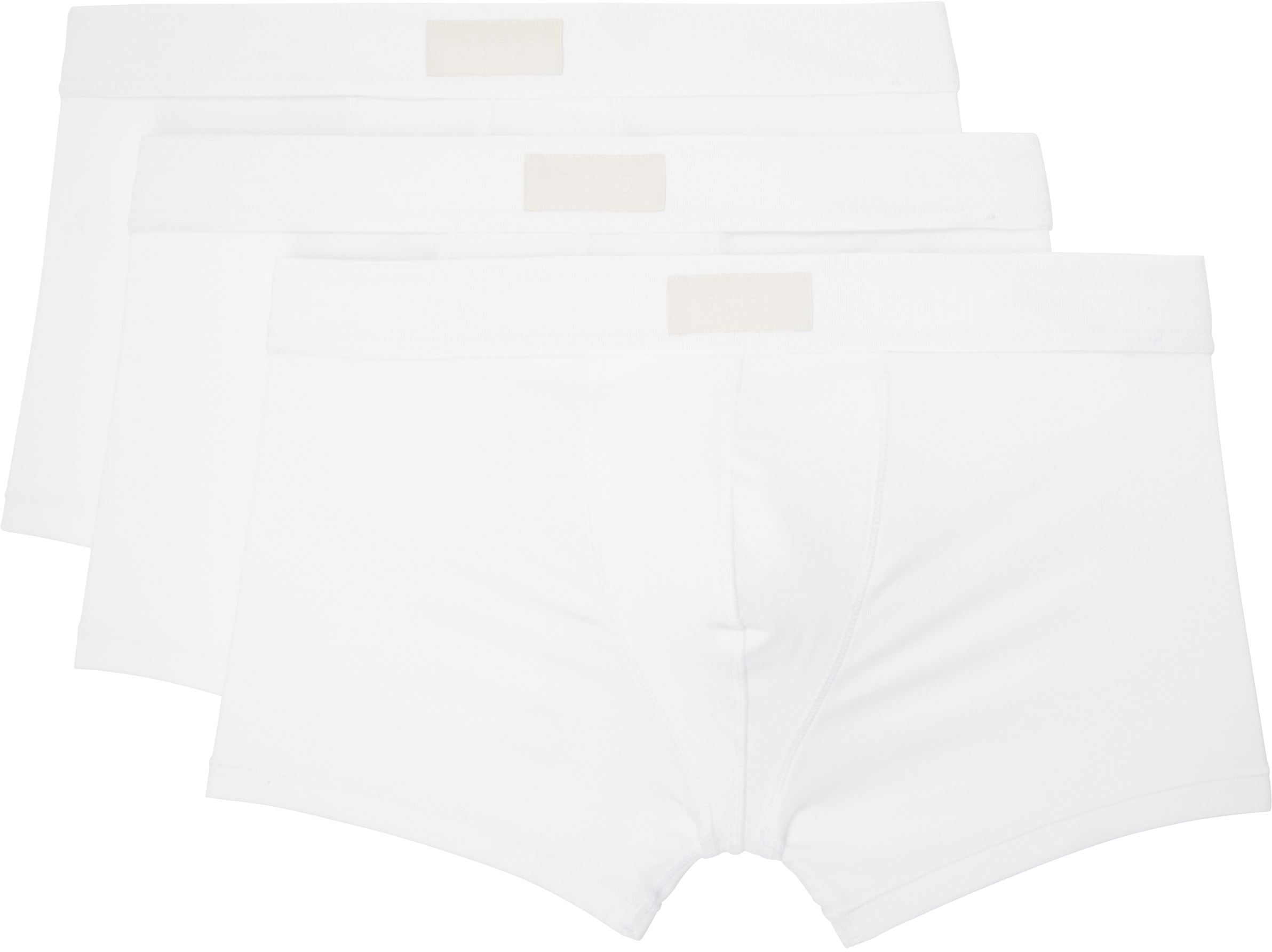 Skims Three-pack White  Cotton 3 Boxer Briefs In Chalk