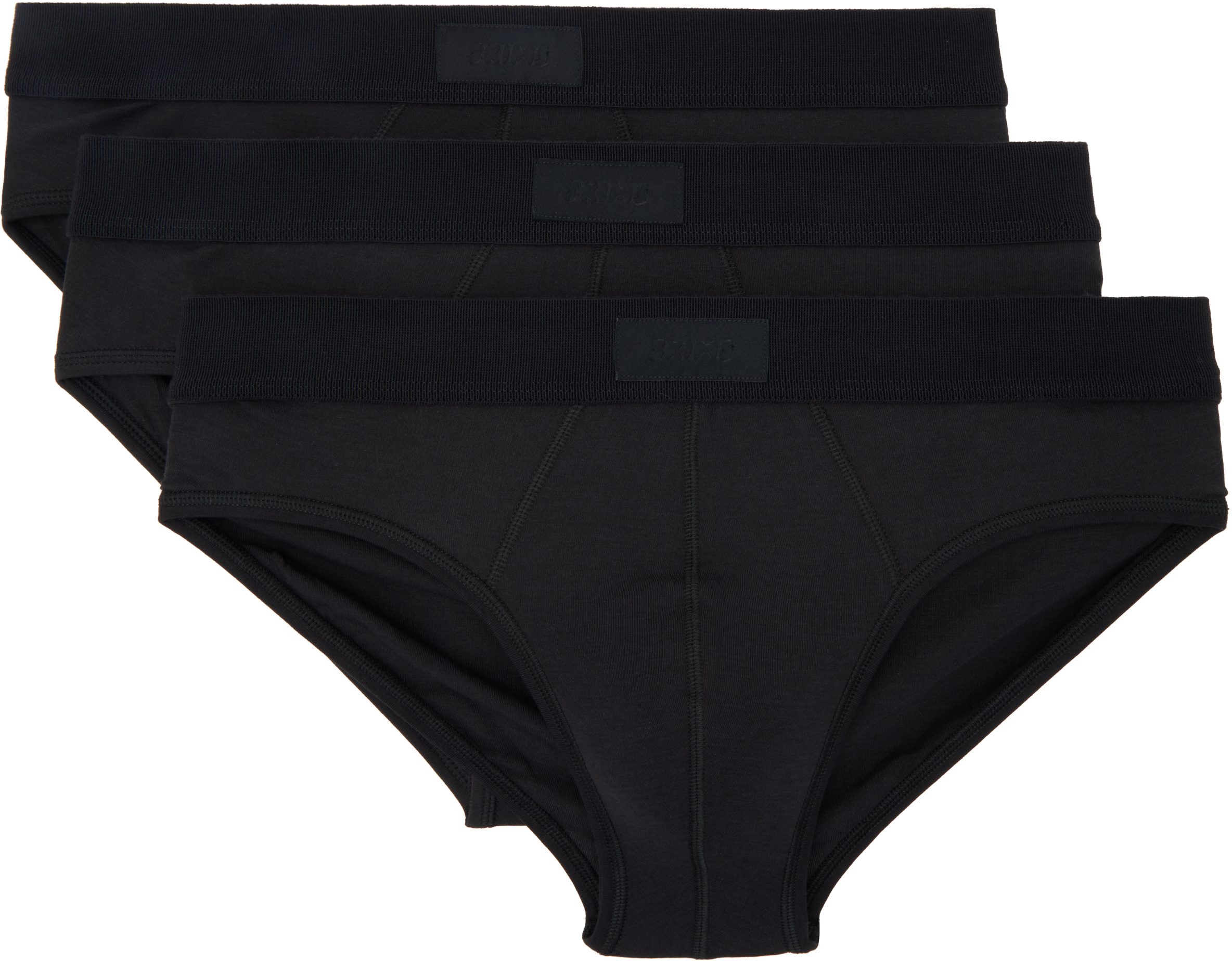 Skims Three-pack Black  Cotton Briefs In Onyx