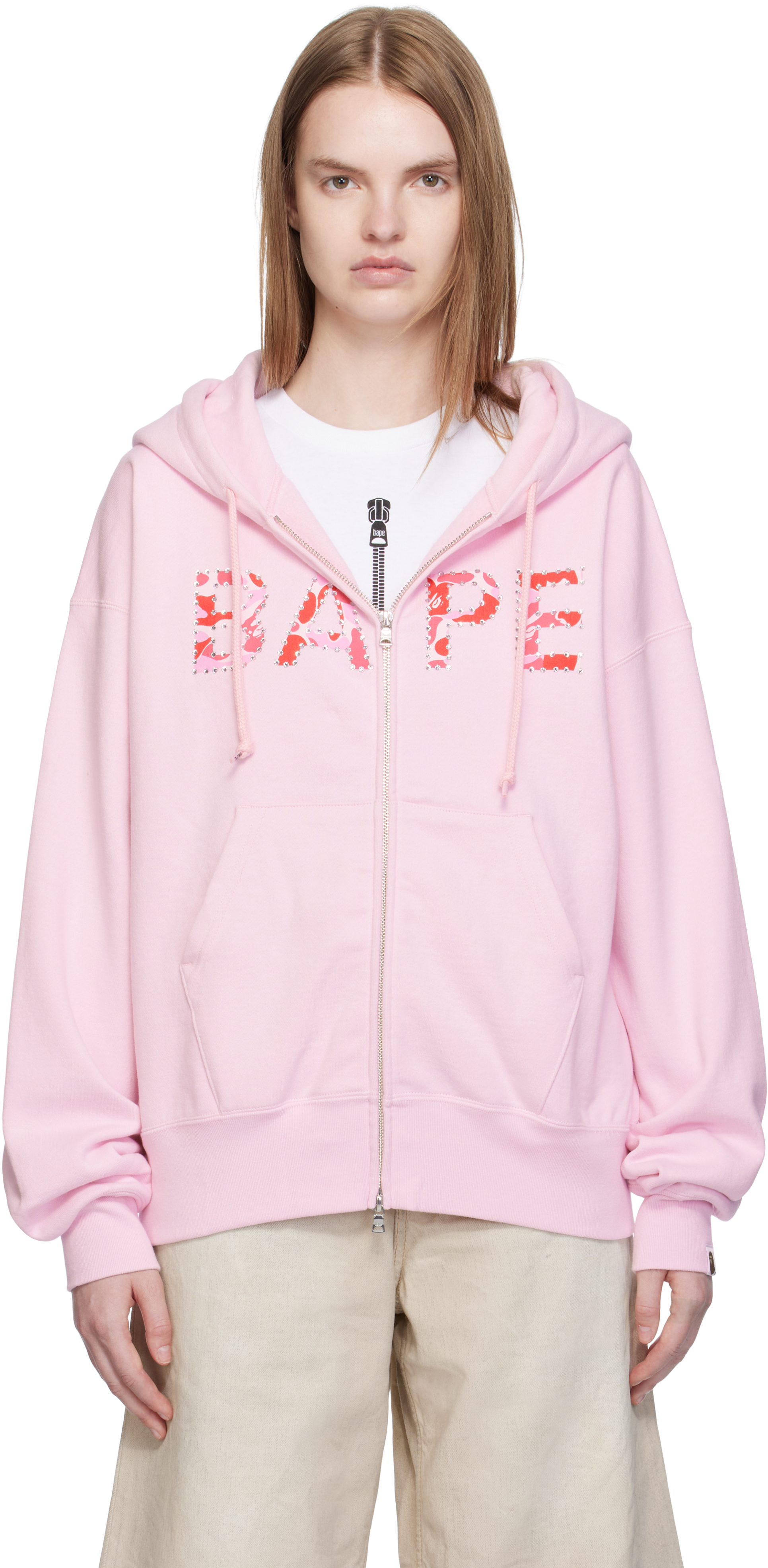 ☆大幅SALE☆BAPE MILO ABC camo Pink パーカー BAPE ABC Camo Shark Half Zip Pullover Hoodie Pink Men's