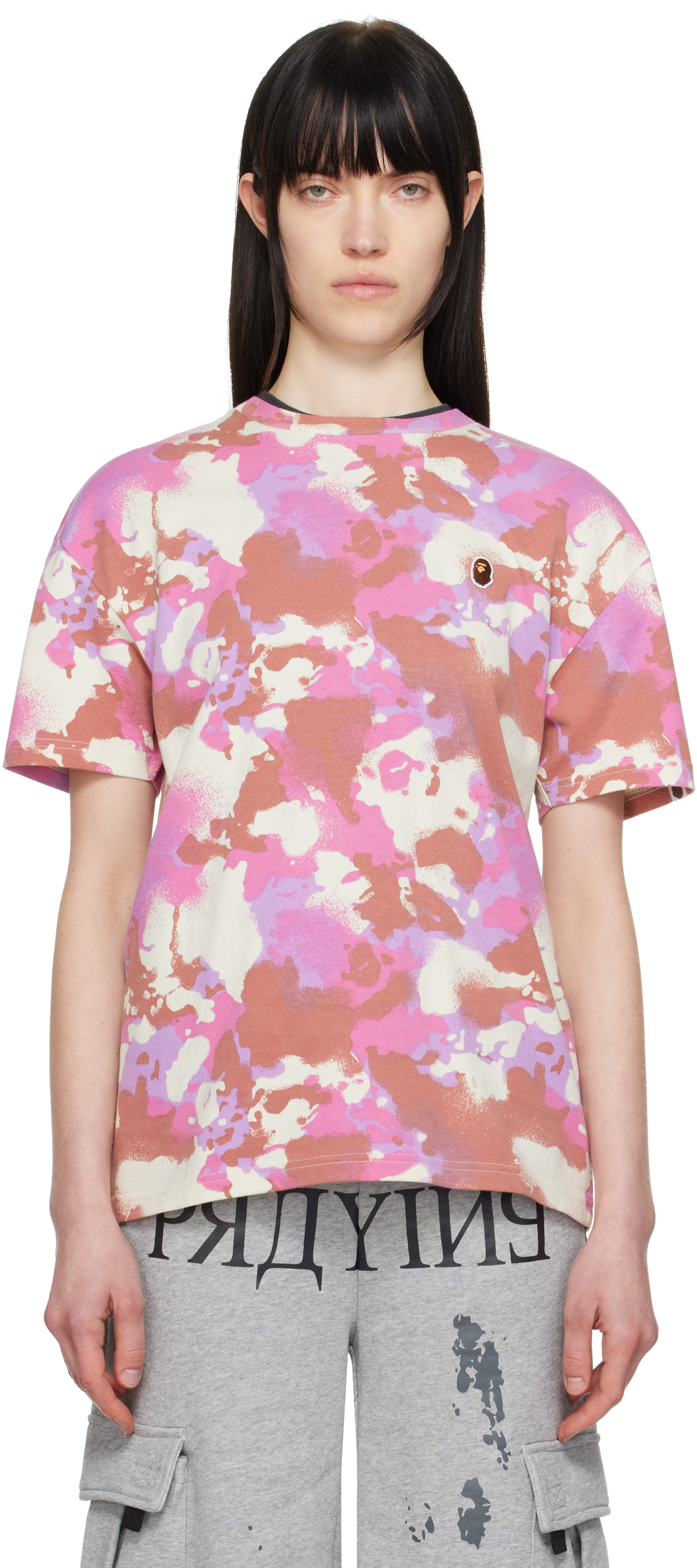 Pink Map Camo Oversized T-shirt