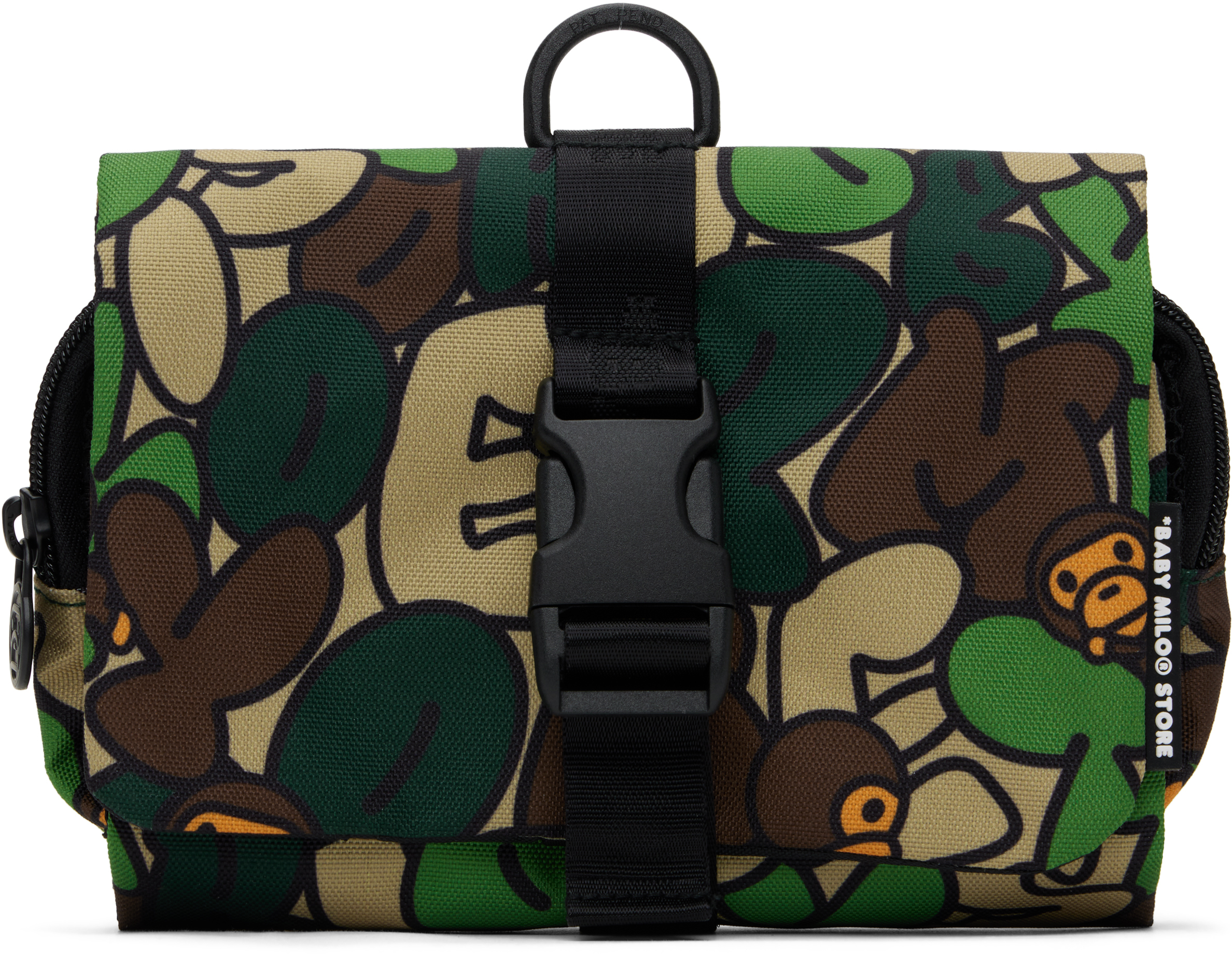 Shop Bape Brown & Green Baby Milo Hanging Case Pouch In Gra