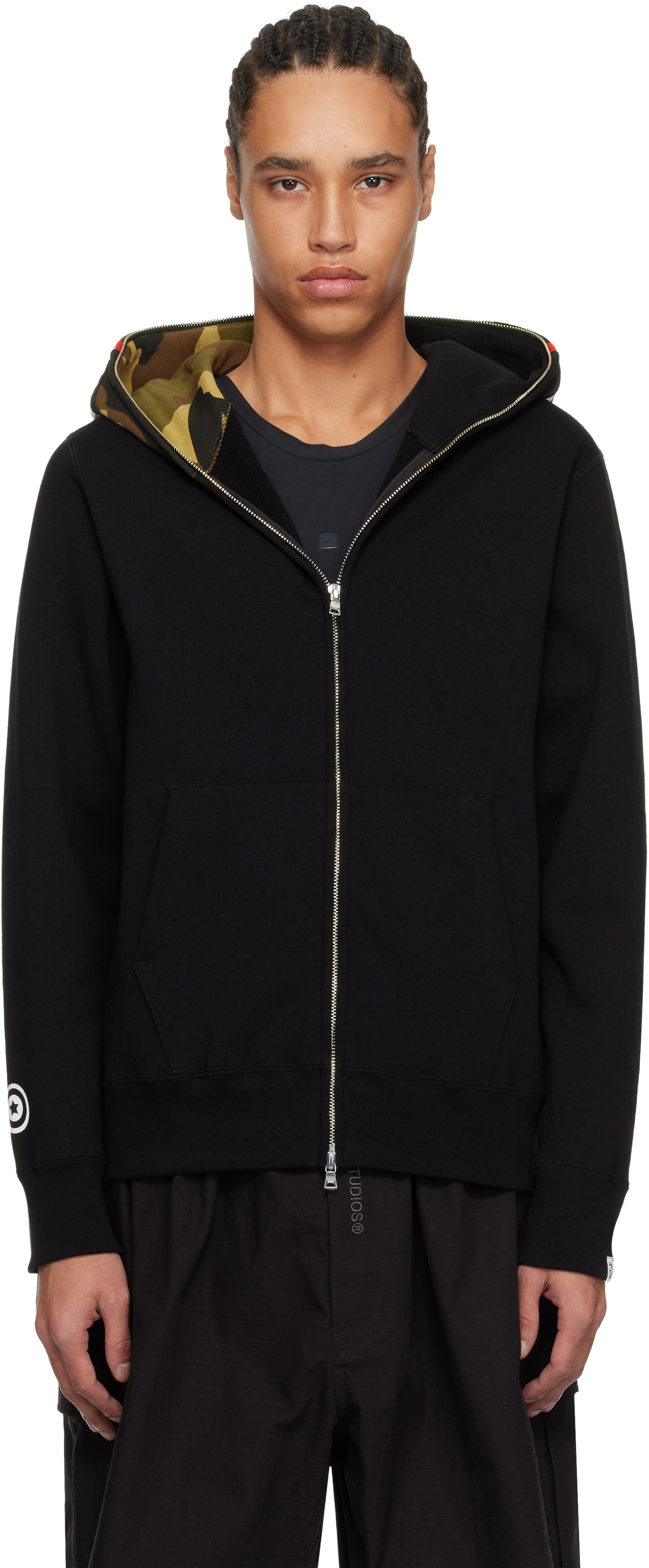 BAPE: Black 1st Shark Full Zip Hoodie | SSENSE BAPE: Black 1st Shark Full Zip Hoodie | SSENSE