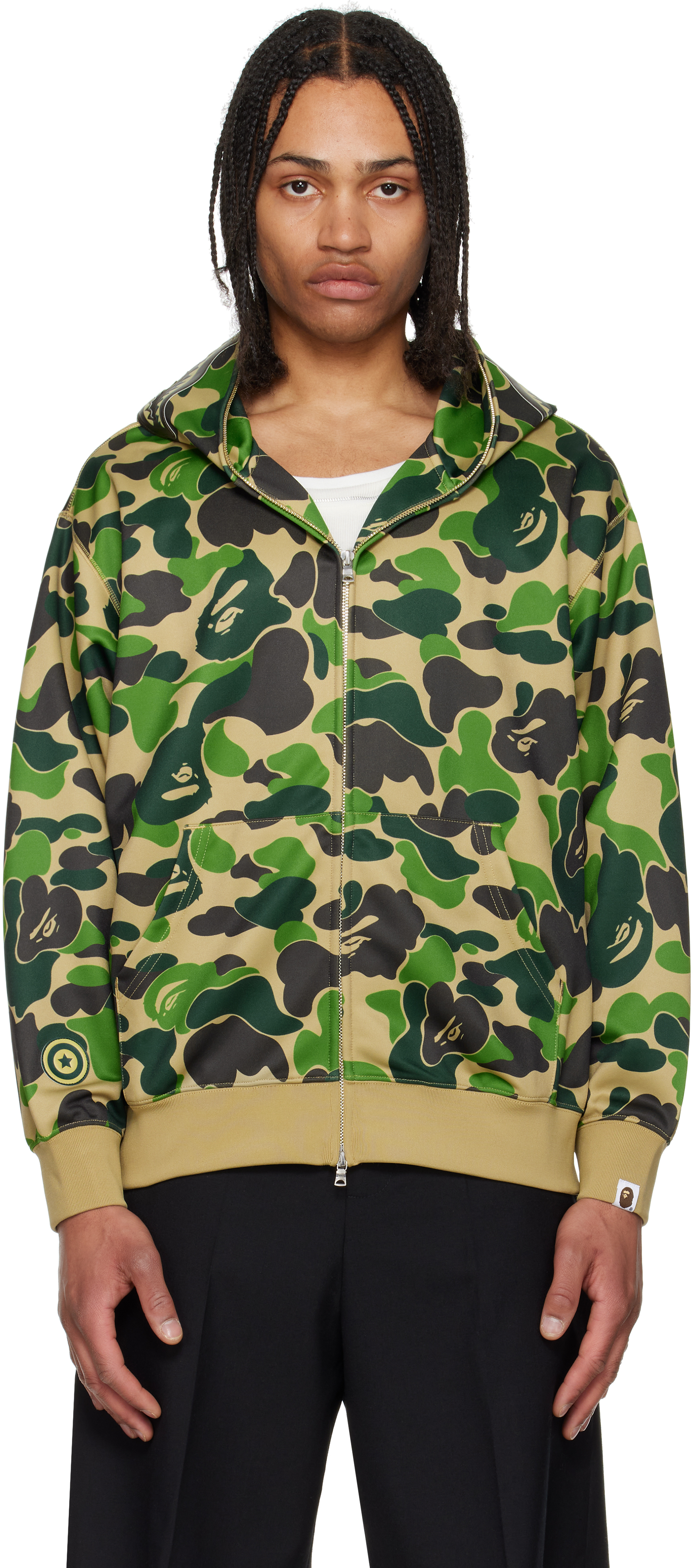 Full Zip Camo Shark Jacket BAPE: Green ABC Camo Shark Full Zip